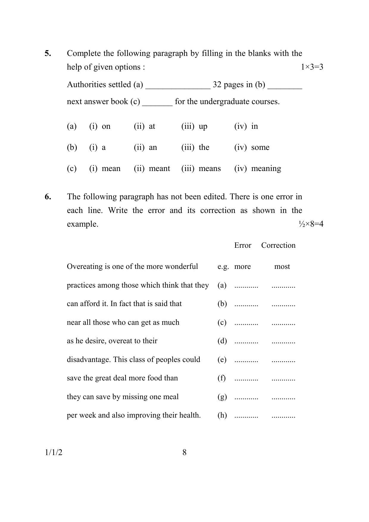 CBSE Class 10 1-1-2 ENGLISH COMMUNICATIVE 2016 Question Paper - Page 8