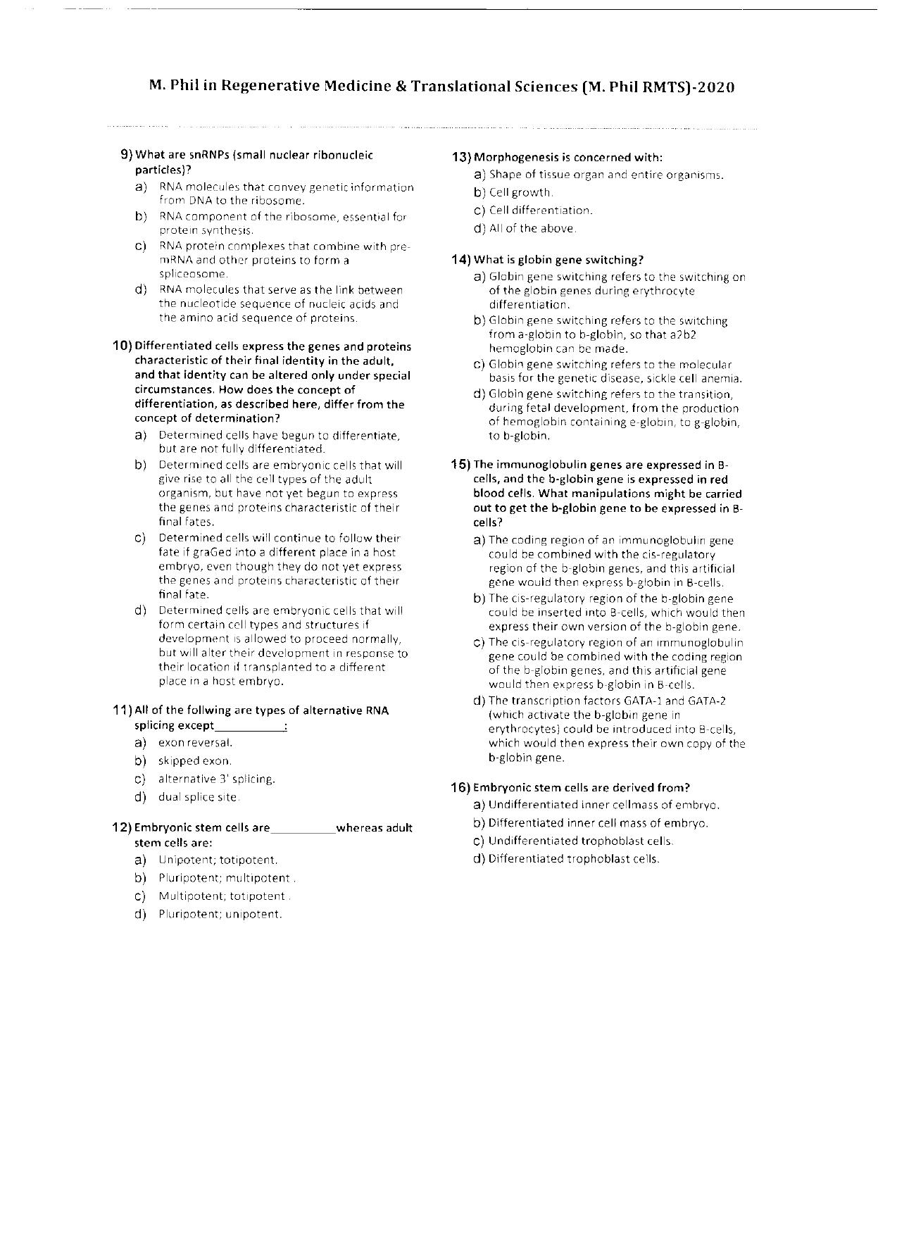 WBJEEB JEMAS (PG) 2020 MPhil RMTS Question Paper - Page 4