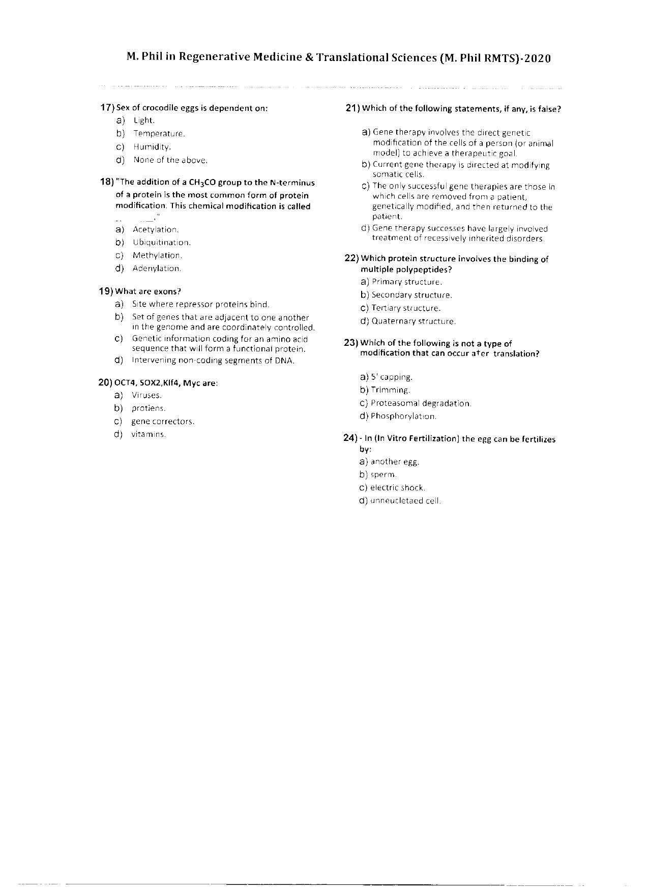 WBJEEB JEMAS (PG) 2020 MPhil RMTS Question Paper - Page 5