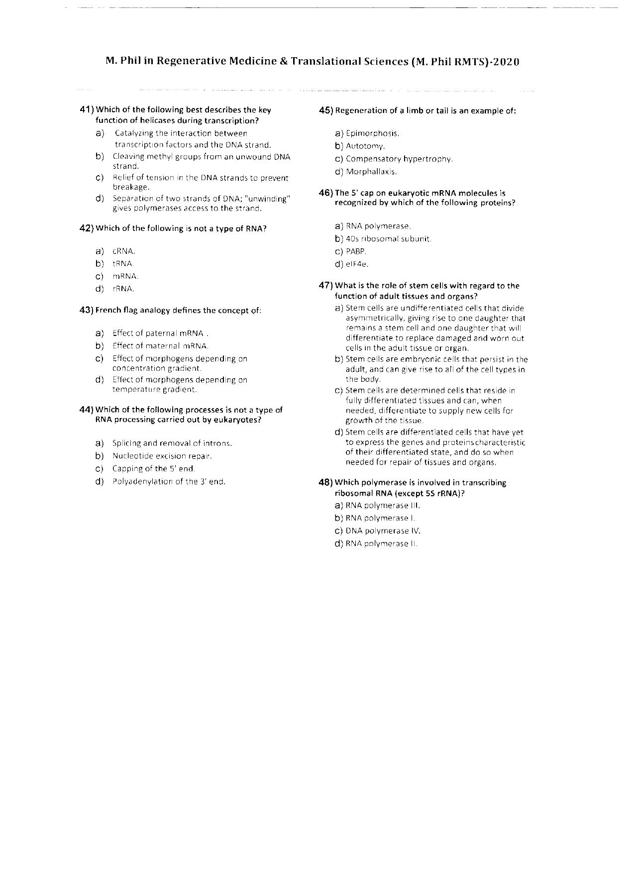 WBJEEB JEMAS (PG) 2020 MPhil RMTS Question Paper - Page 8