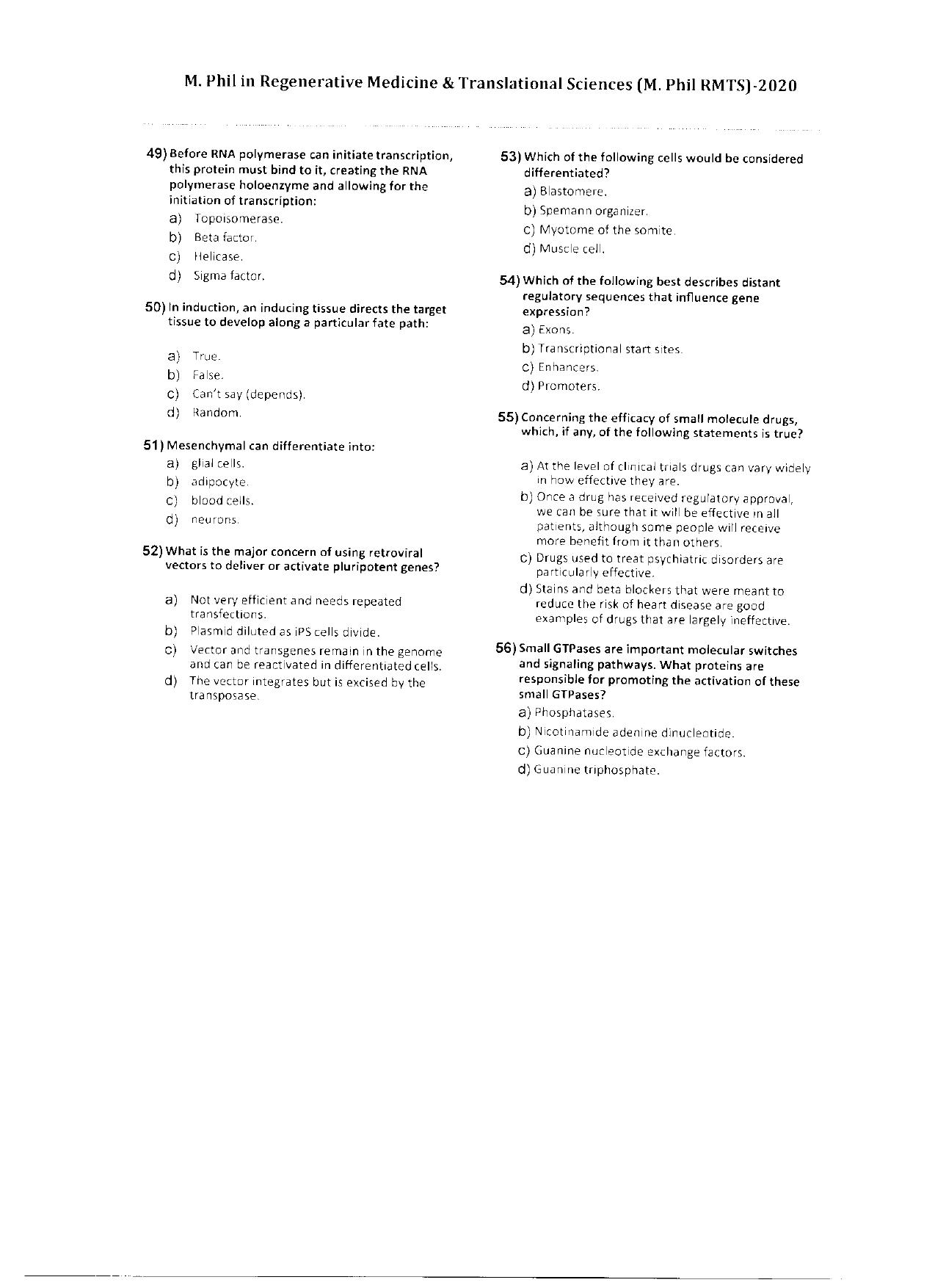 WBJEEB JEMAS (PG) 2020 MPhil RMTS Question Paper - Page 9