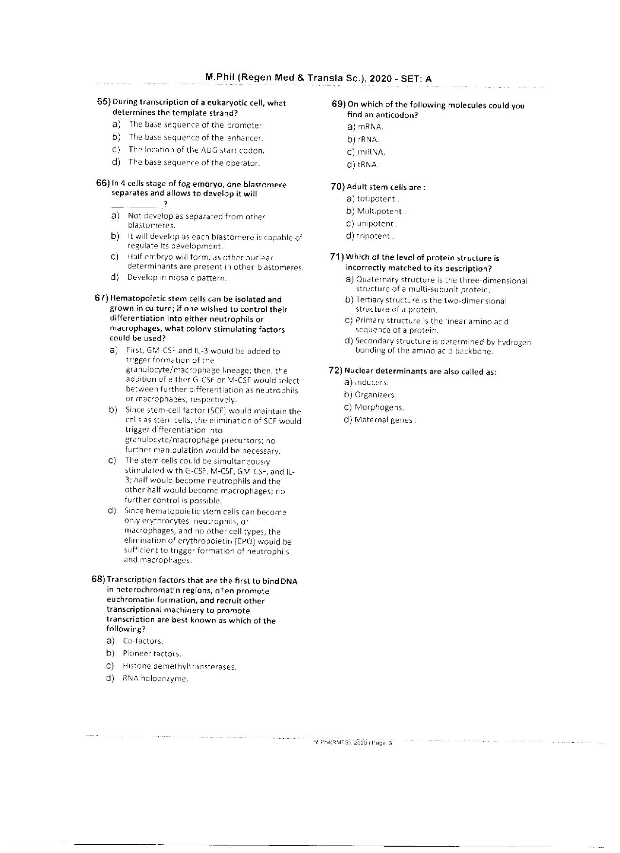 WBJEEB JEMAS (PG) 2020 MPhil RMTS Question Paper - Page 11