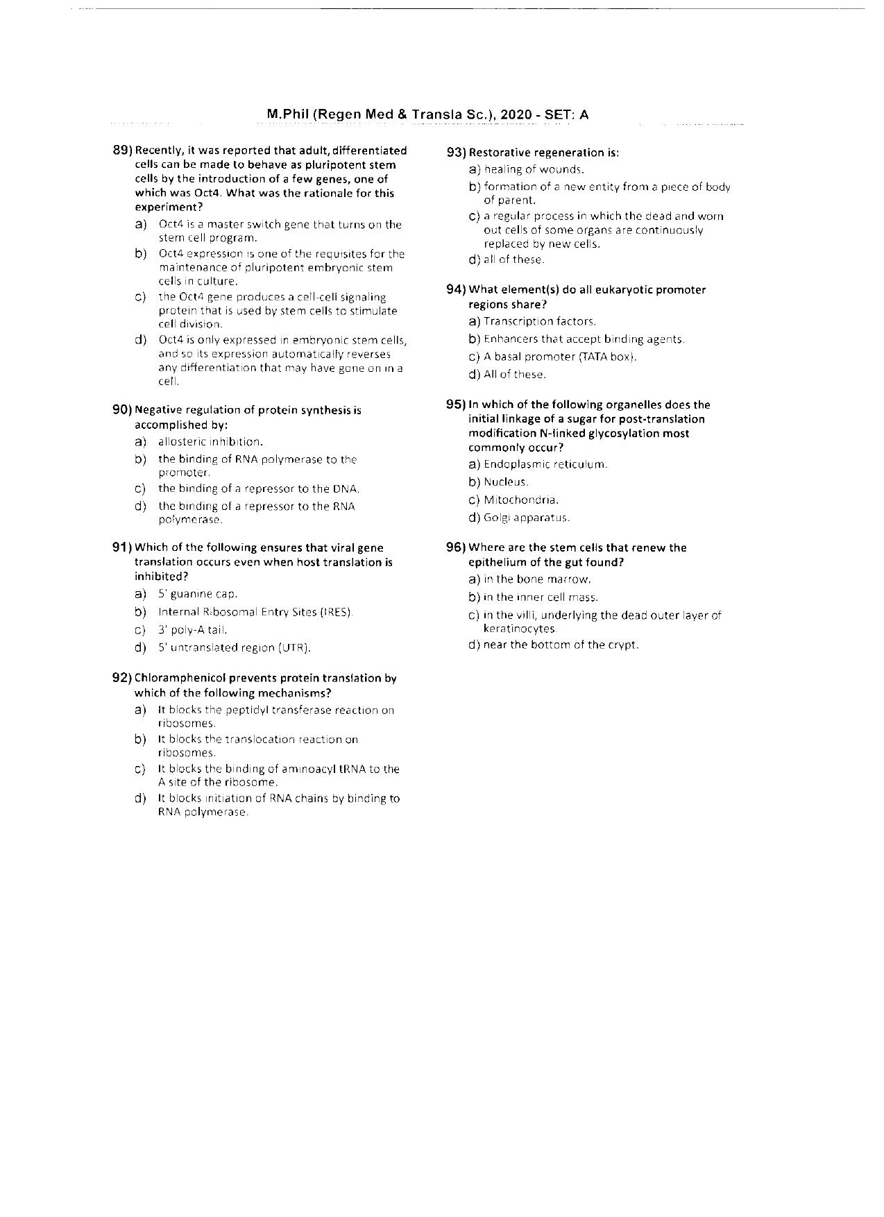 WBJEEB JEMAS (PG) 2020 MPhil RMTS Question Paper - Page 14