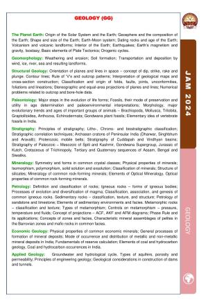 IIT JAM Geology (GG) Syllabus