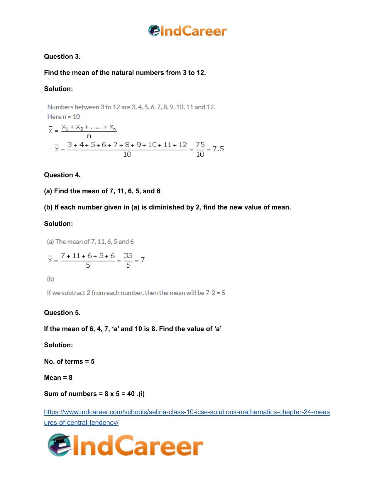 Selina Class 10 ICSE Solutions Mathematics : Chapter 24- Measures of Central Tendency - Page 4