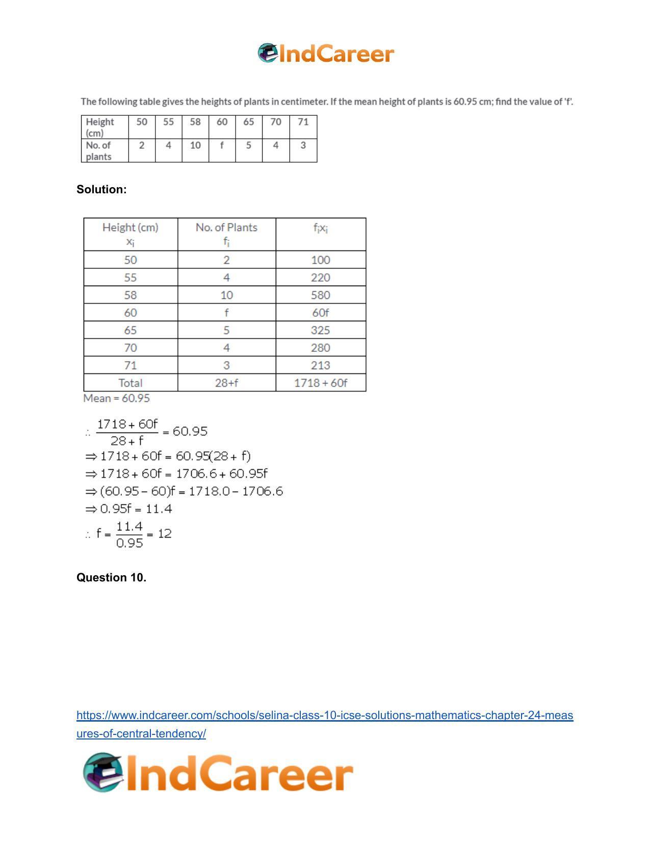 Selina Class 10 ICSE Solutions Mathematics : Chapter 24- Measures of Central Tendency - Page 7