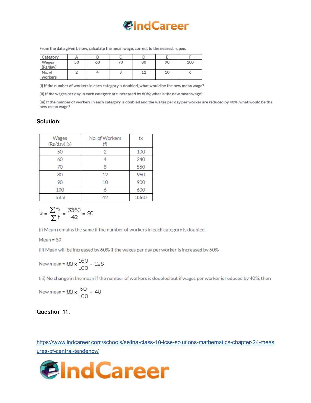 Selina Class 10 ICSE Solutions Mathematics : Chapter 24- Measures of Central Tendency - Page 8