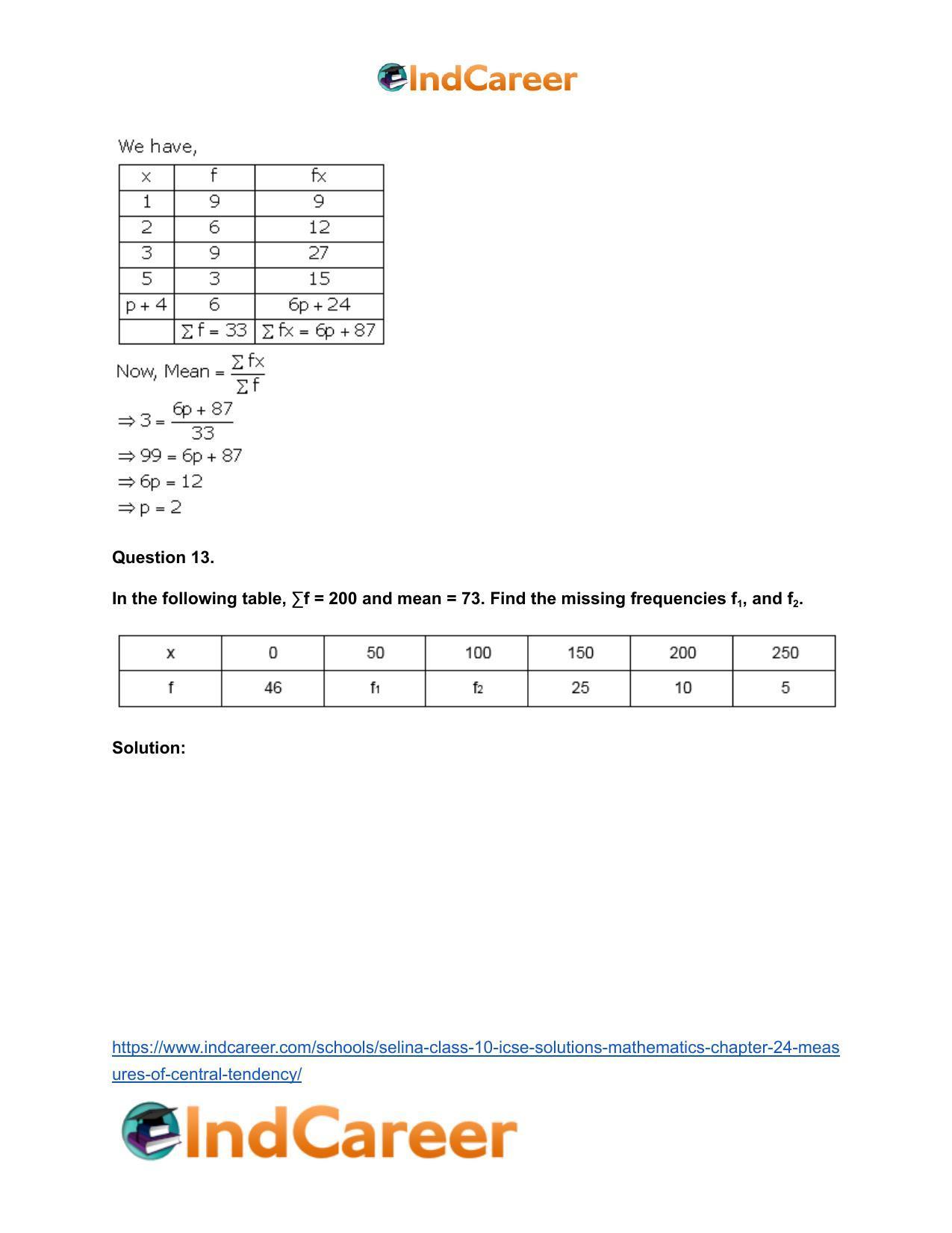 Selina Class 10 ICSE Solutions Mathematics : Chapter 24- Measures of Central Tendency - Page 10
