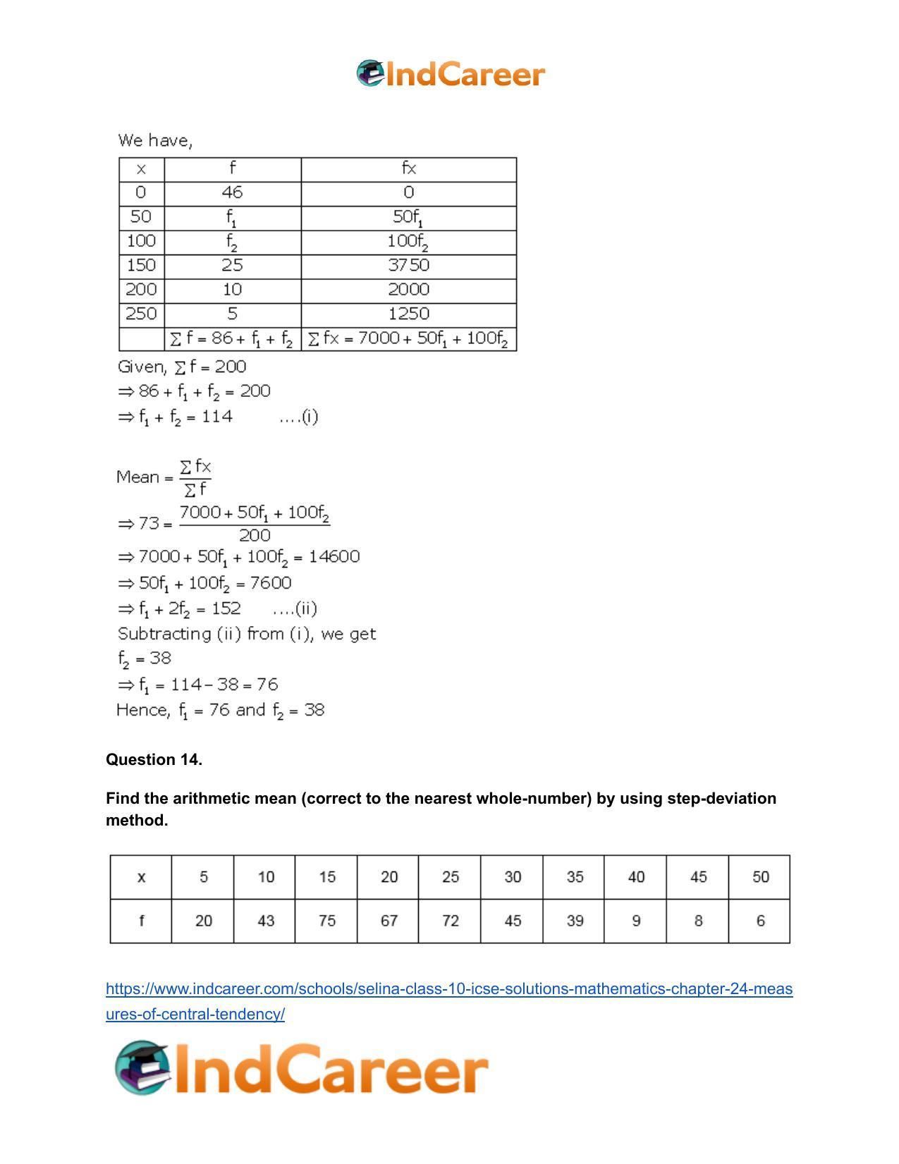 Selina Class 10 ICSE Solutions Mathematics : Chapter 24- Measures of Central Tendency - Page 11
