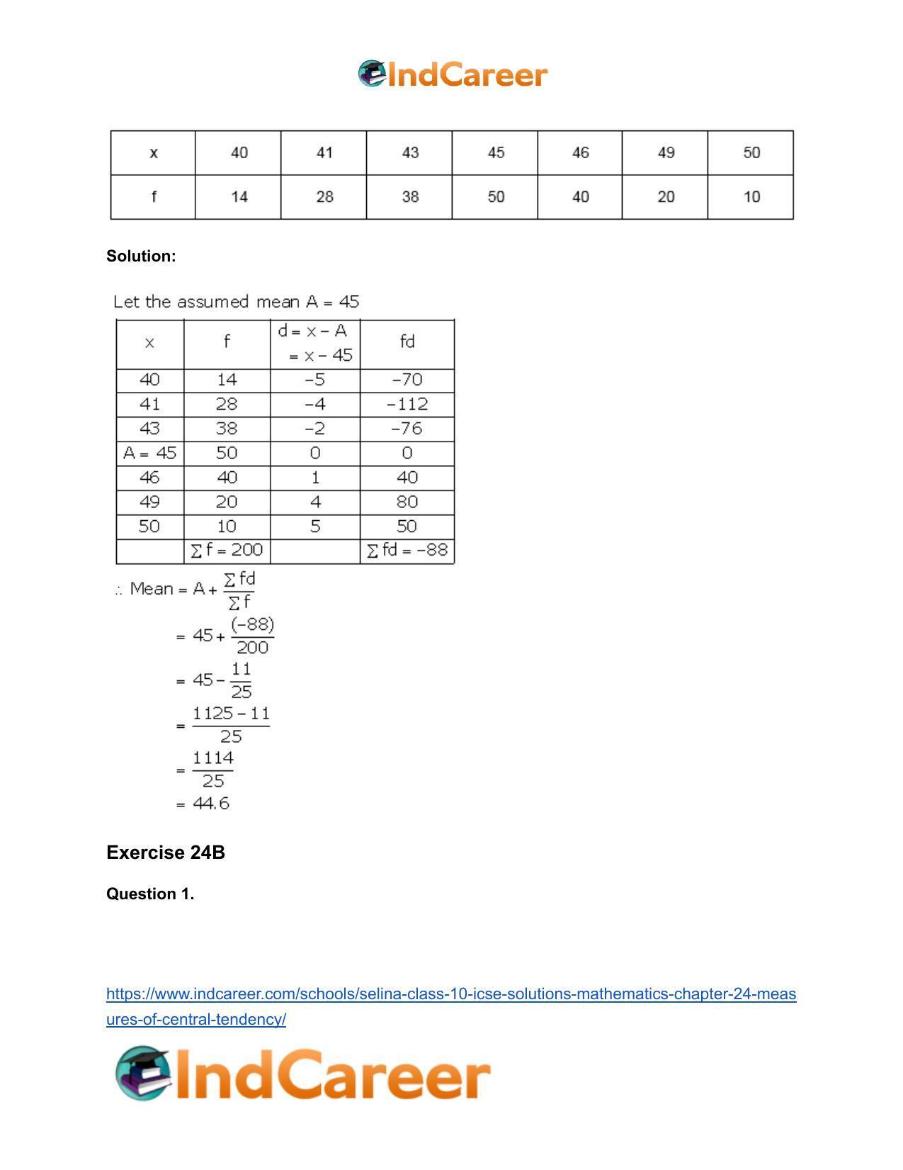 Selina Class 10 ICSE Solutions Mathematics : Chapter 24- Measures of Central Tendency - Page 13