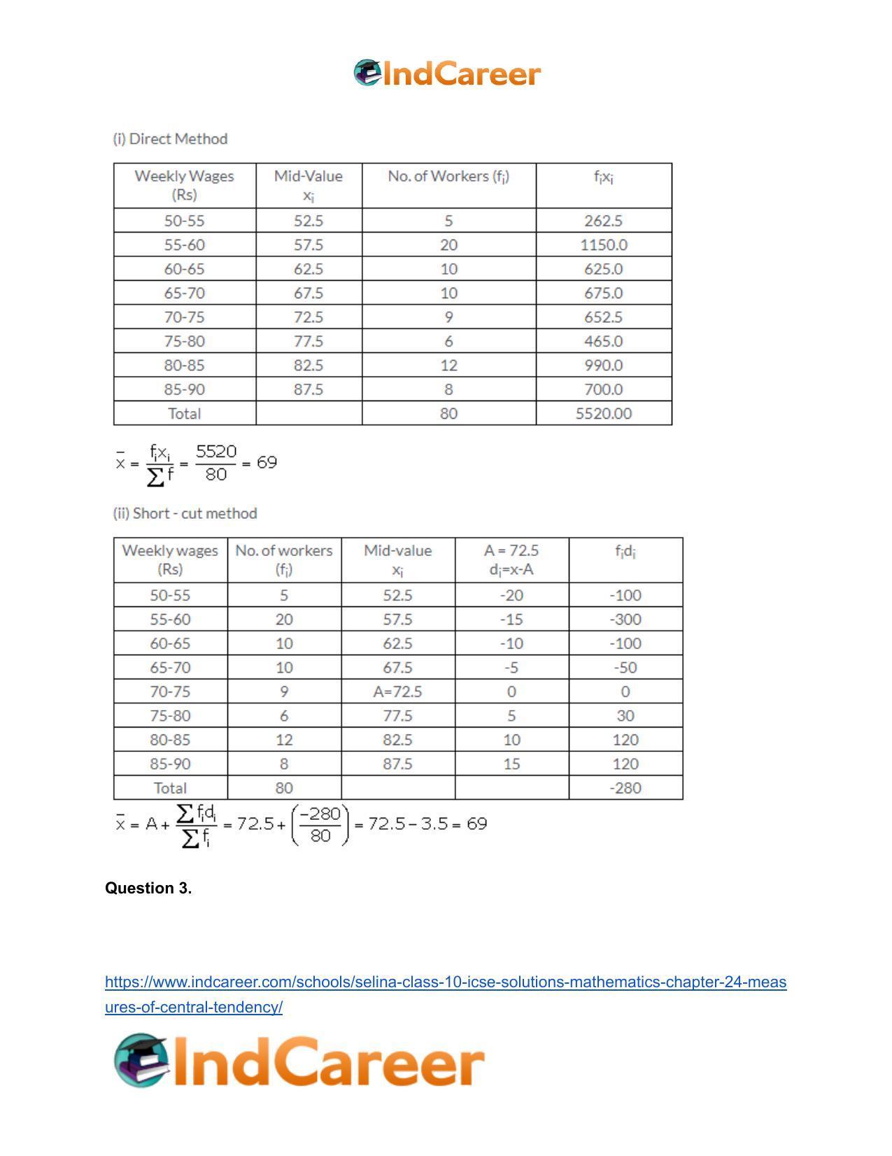 Selina Class 10 ICSE Solutions Mathematics : Chapter 24- Measures of Central Tendency - Page 15