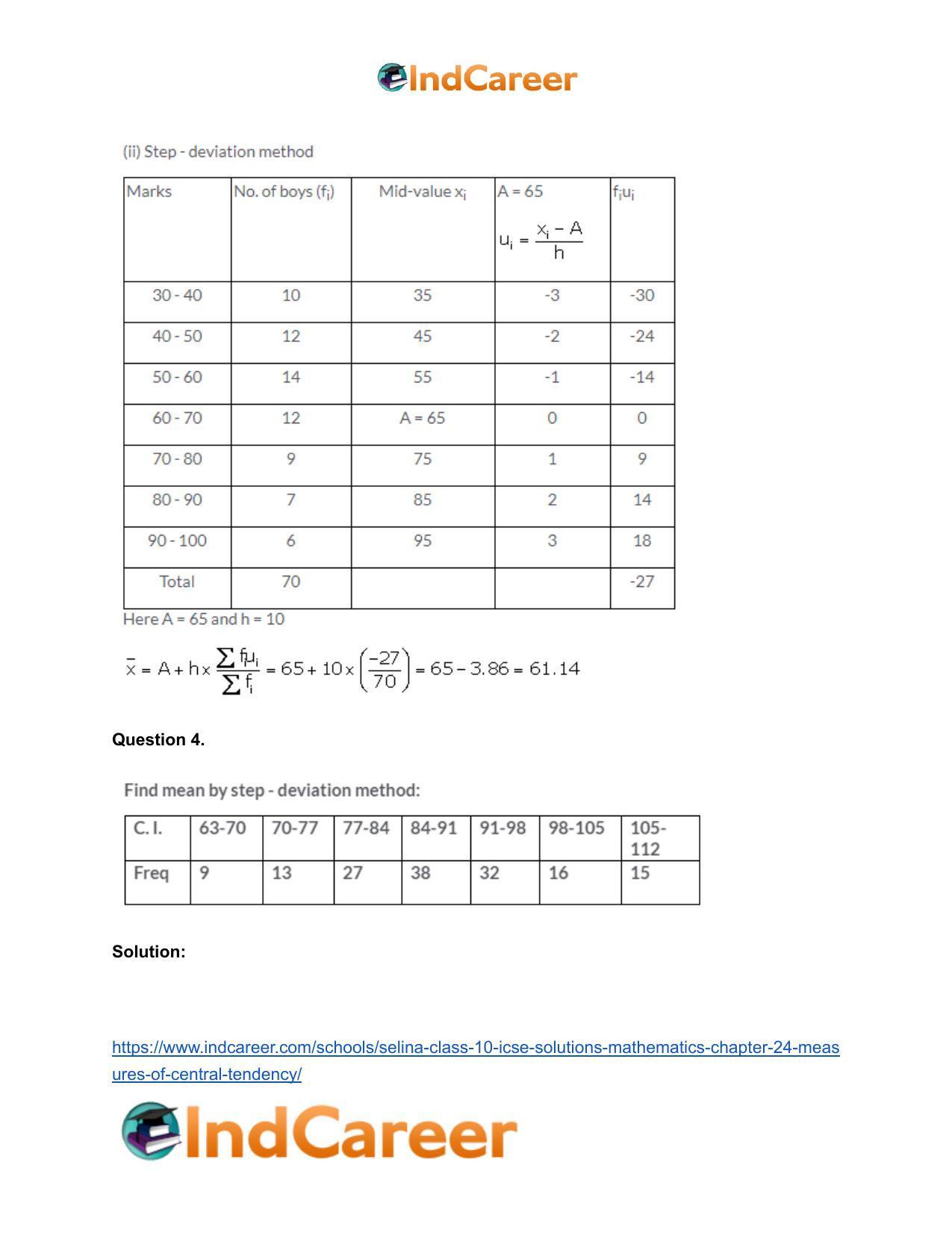 Selina Class 10 ICSE Solutions Mathematics : Chapter 24- Measures of Central Tendency - Page 18