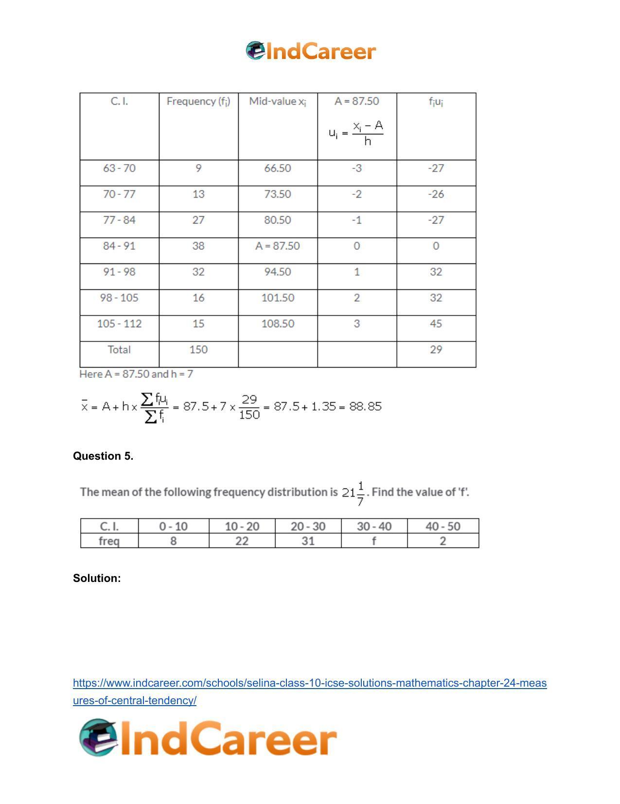 Selina Class 10 ICSE Solutions Mathematics : Chapter 24- Measures of Central Tendency - Page 19