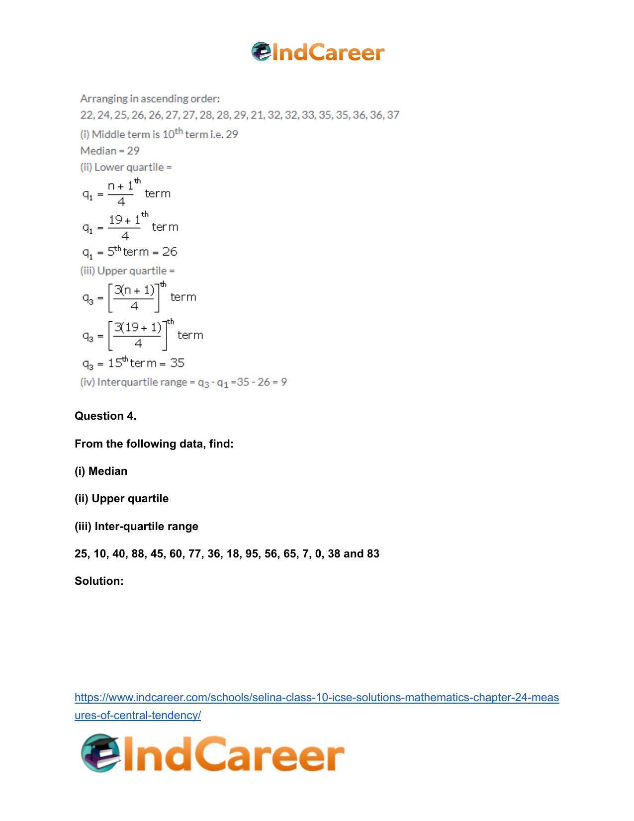 Selina Class 10 ICSE Solutions Mathematics : Chapter 24- Measures of Central Tendency - Page 28