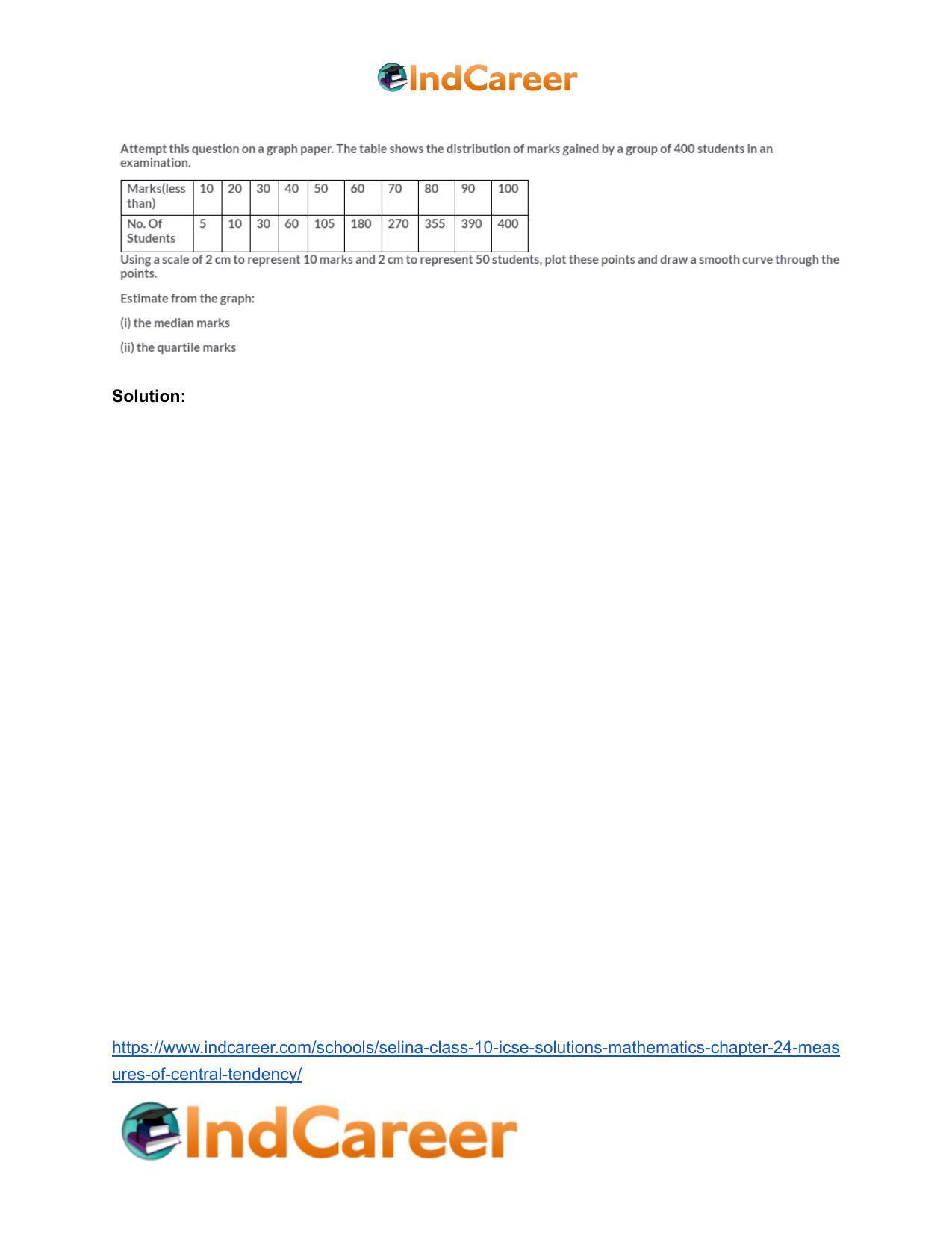 Selina Class 10 ICSE Solutions Mathematics : Chapter 24- Measures of Central Tendency - Page 36