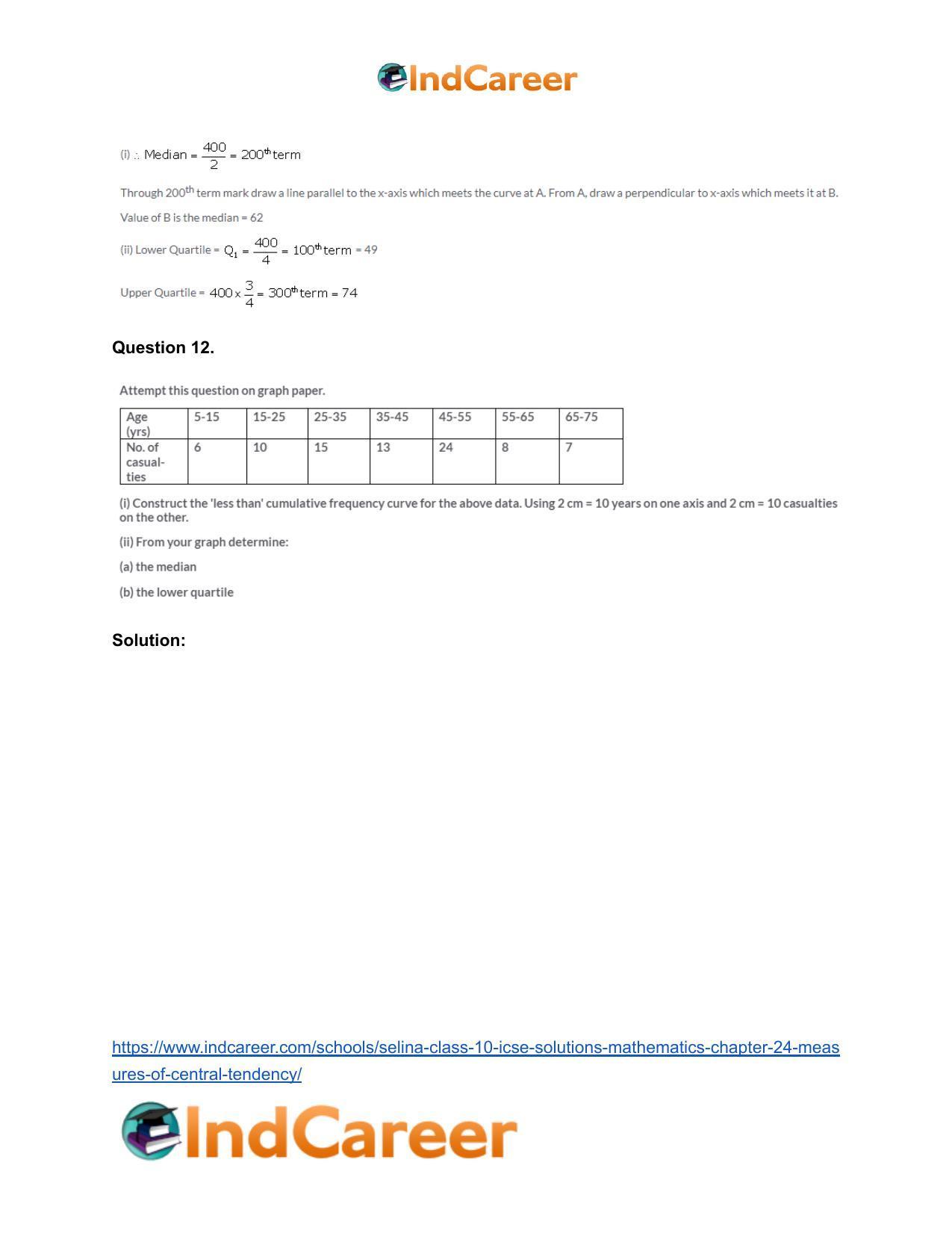 Selina Class 10 ICSE Solutions Mathematics : Chapter 24- Measures of Central Tendency - Page 38