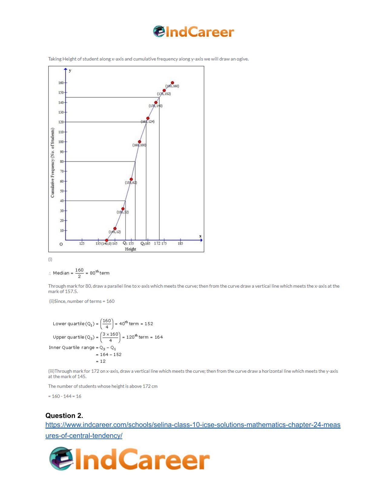 Selina Class 10 ICSE Solutions Mathematics : Chapter 24- Measures of Central Tendency - Page 46