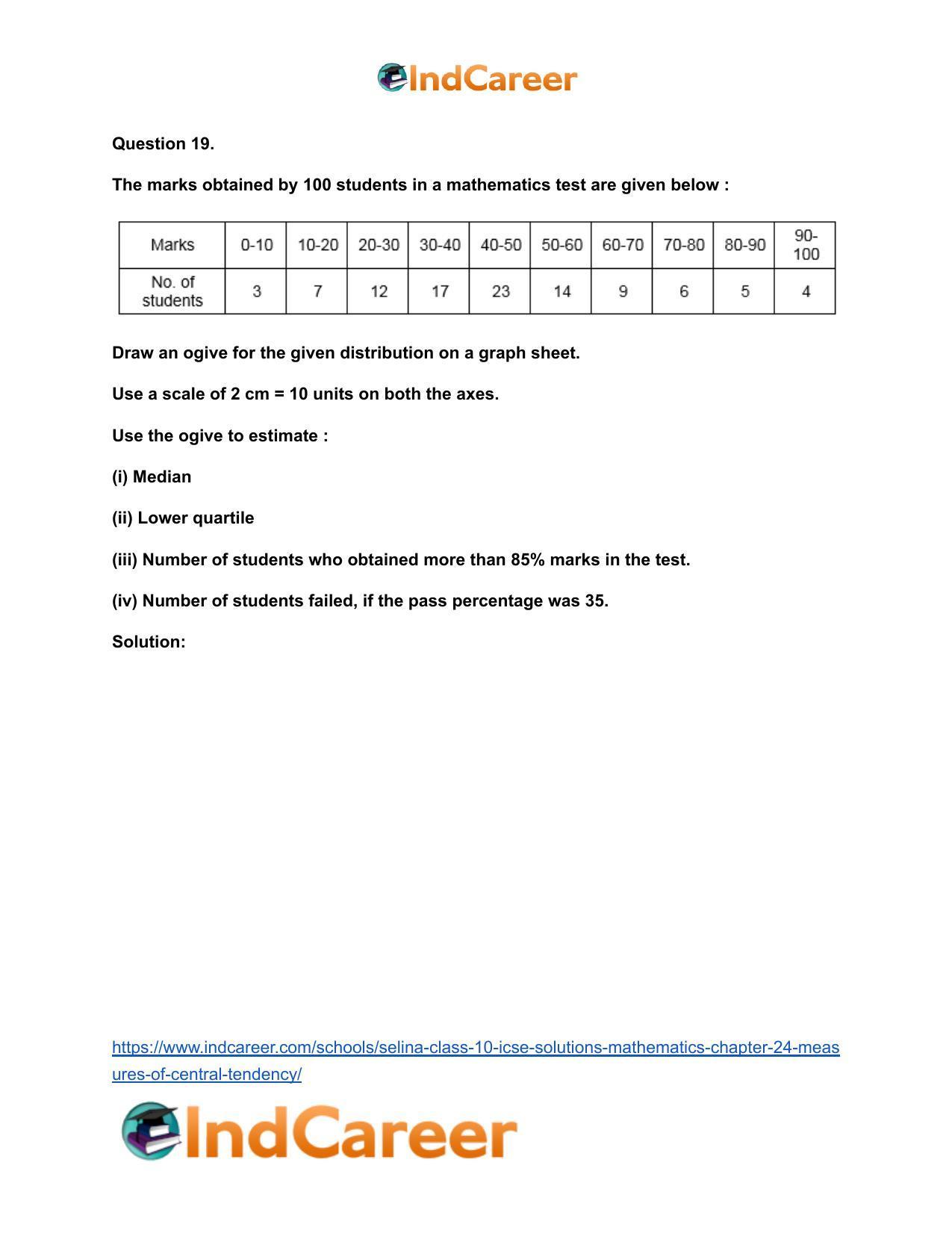 Selina Class 10 ICSE Solutions Mathematics : Chapter 24- Measures of Central Tendency - Page 68