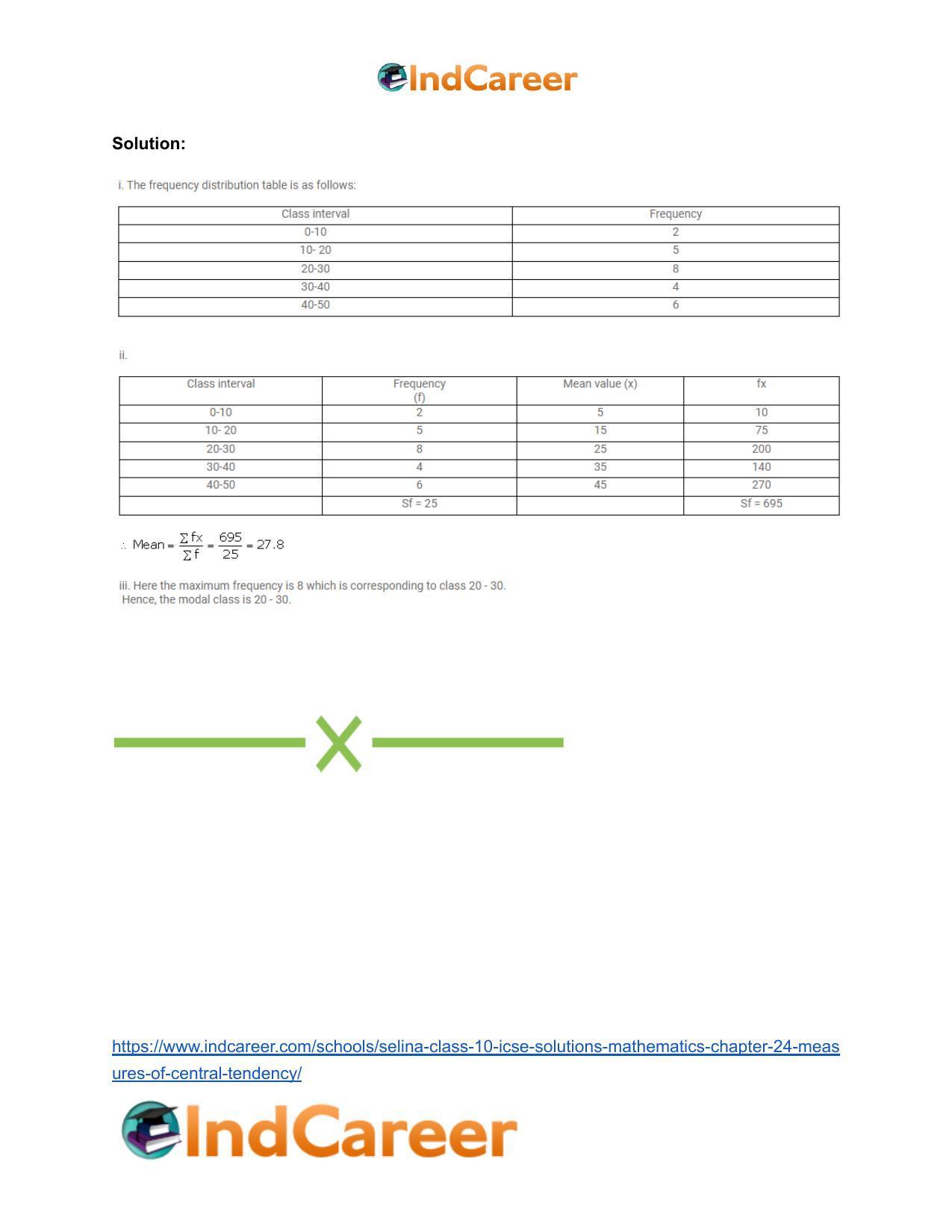 Selina Class 10 ICSE Solutions Mathematics : Chapter 24- Measures of Central Tendency - Page 75