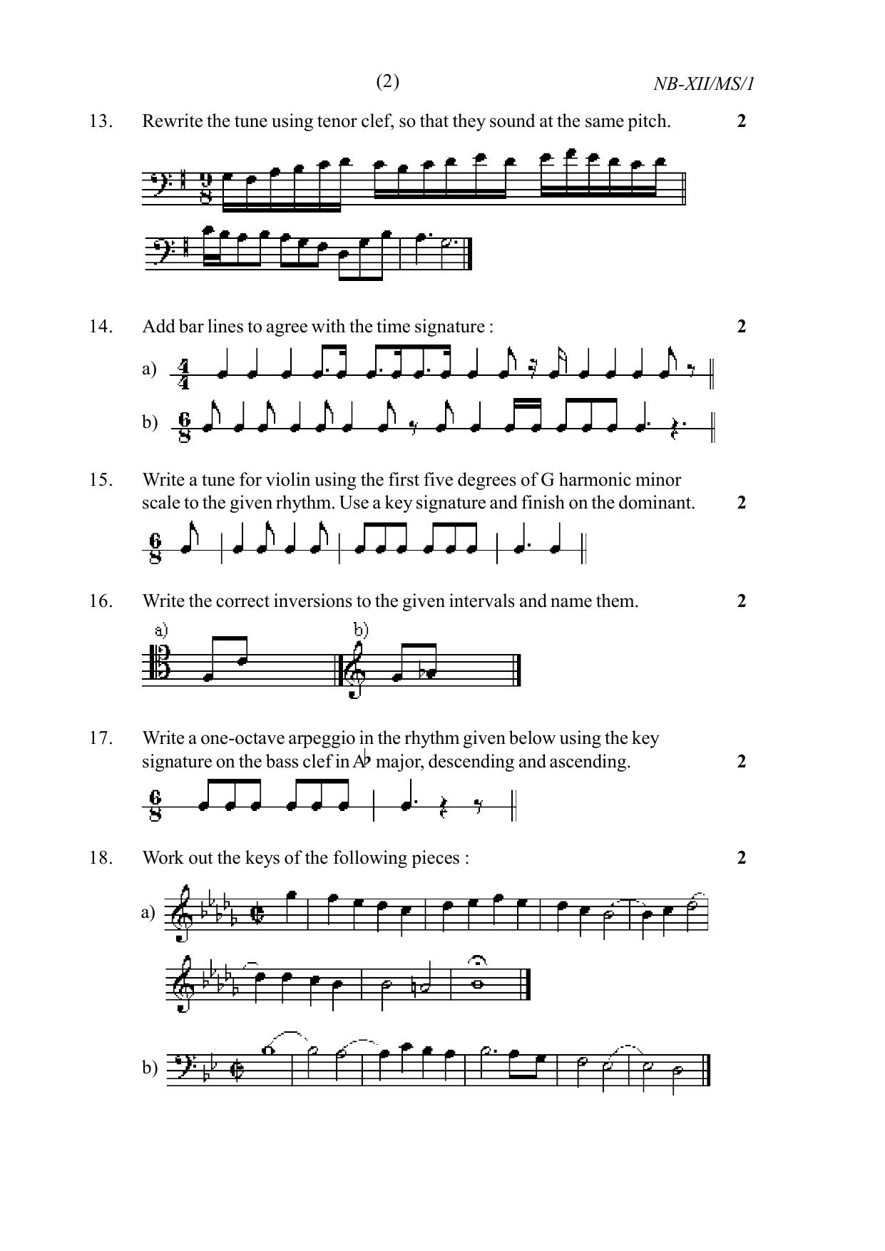 Nagaland Board NBSE Class 12 / HSSLC 2023 Question Paper (All Subjects) - Page 14