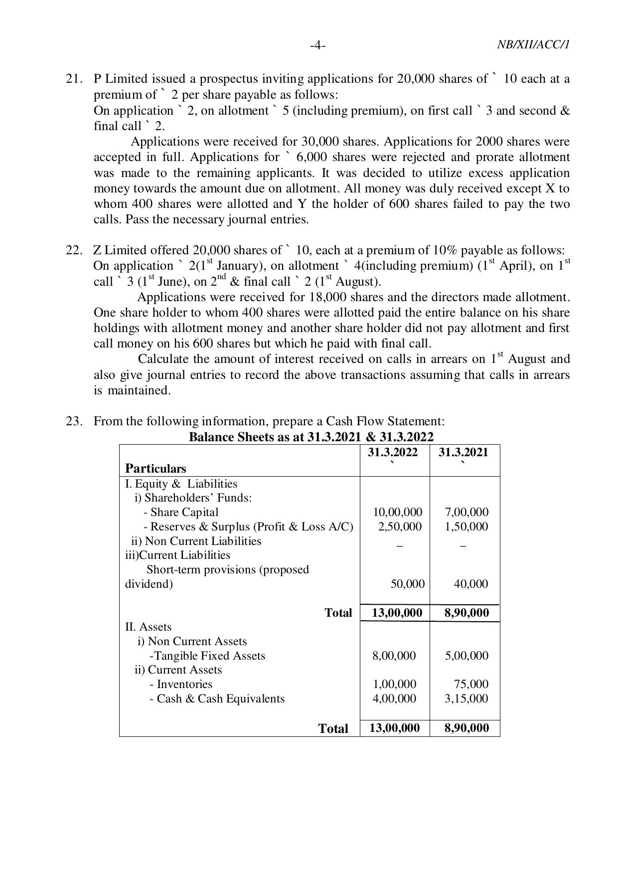 Nagaland Board NBSE Class 12 / HSSLC 2023 Question Paper (All Subjects) - Page 26