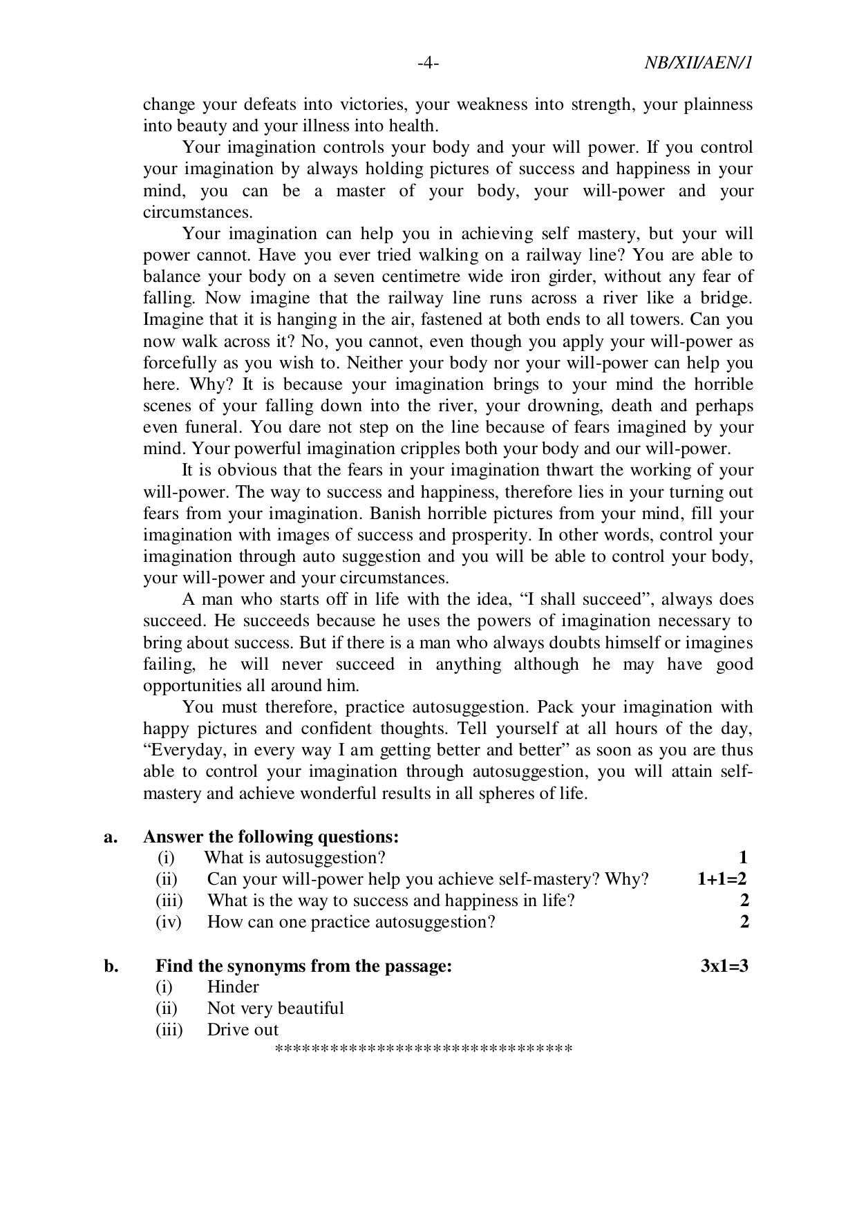 Nagaland Board NBSE Class 12 / HSSLC 2023 Question Paper (All Subjects) - Page 36