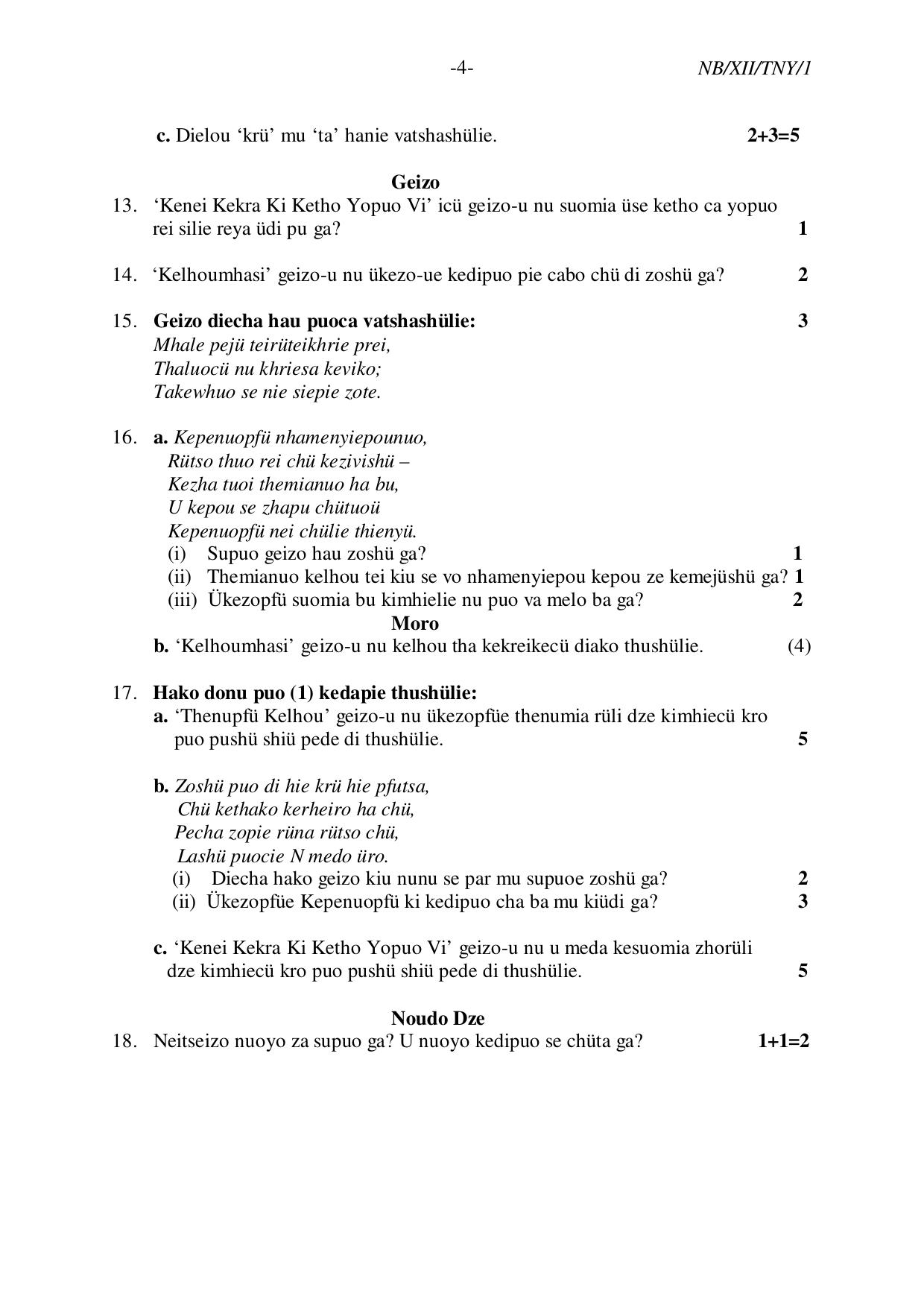 Nagaland Board NBSE Class 12 / HSSLC 2023 Question Paper (All Subjects) - Page 48