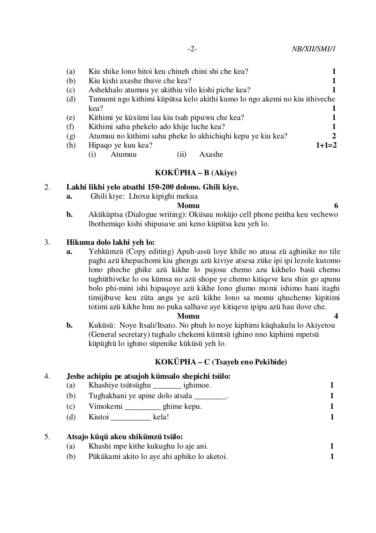 Nagaland Board NBSE Class 12 / HSSLC 2023 Question Paper (All Subjects) - Page 51