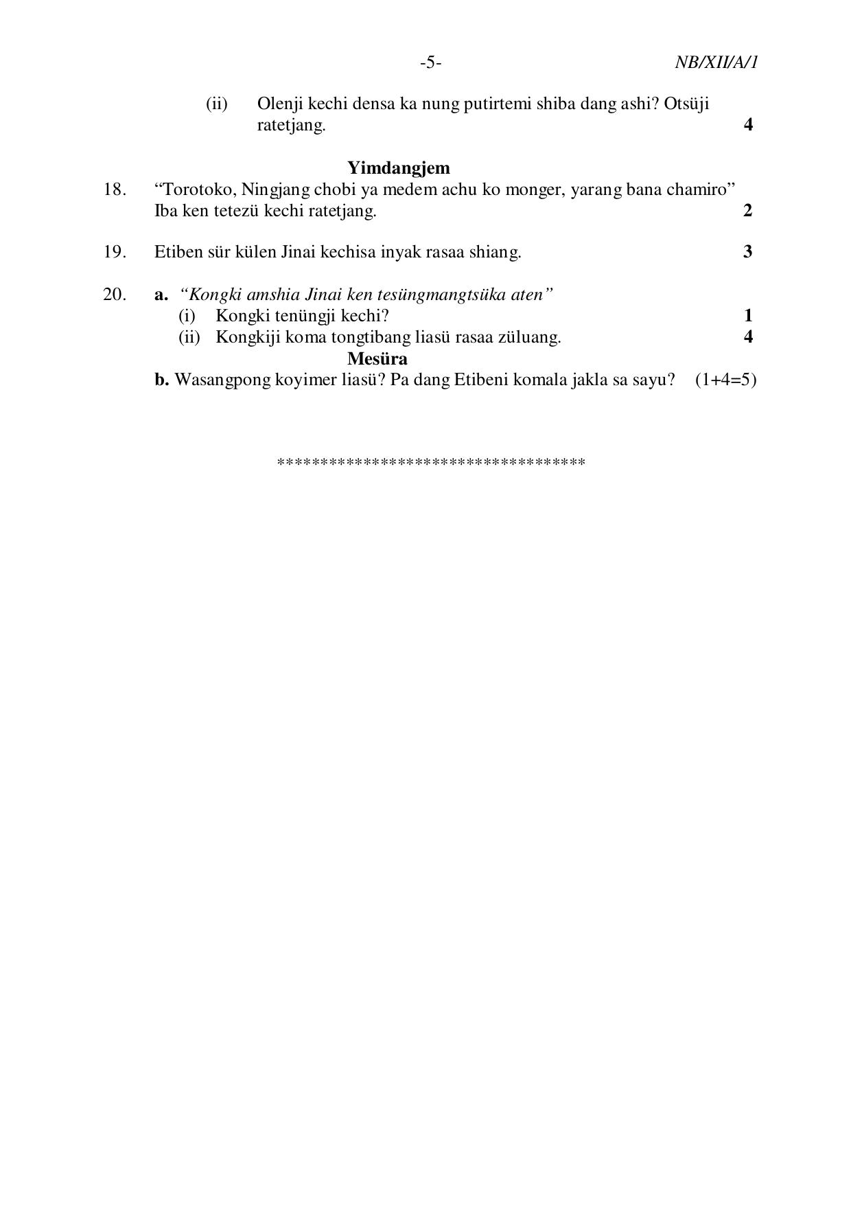 Nagaland Board NBSE Class 12 / HSSLC 2023 Question Paper (All Subjects) - Page 59