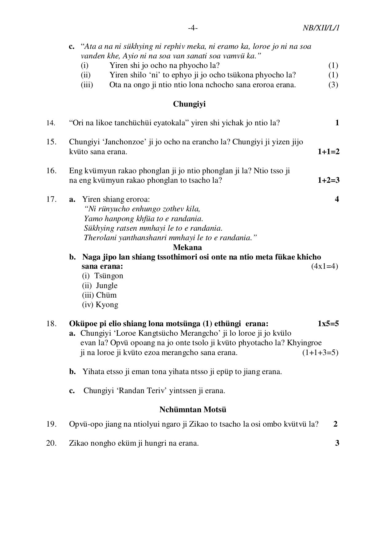 Nagaland Board NBSE Class 12 / HSSLC 2023 Question Paper (All Subjects) - Page 63