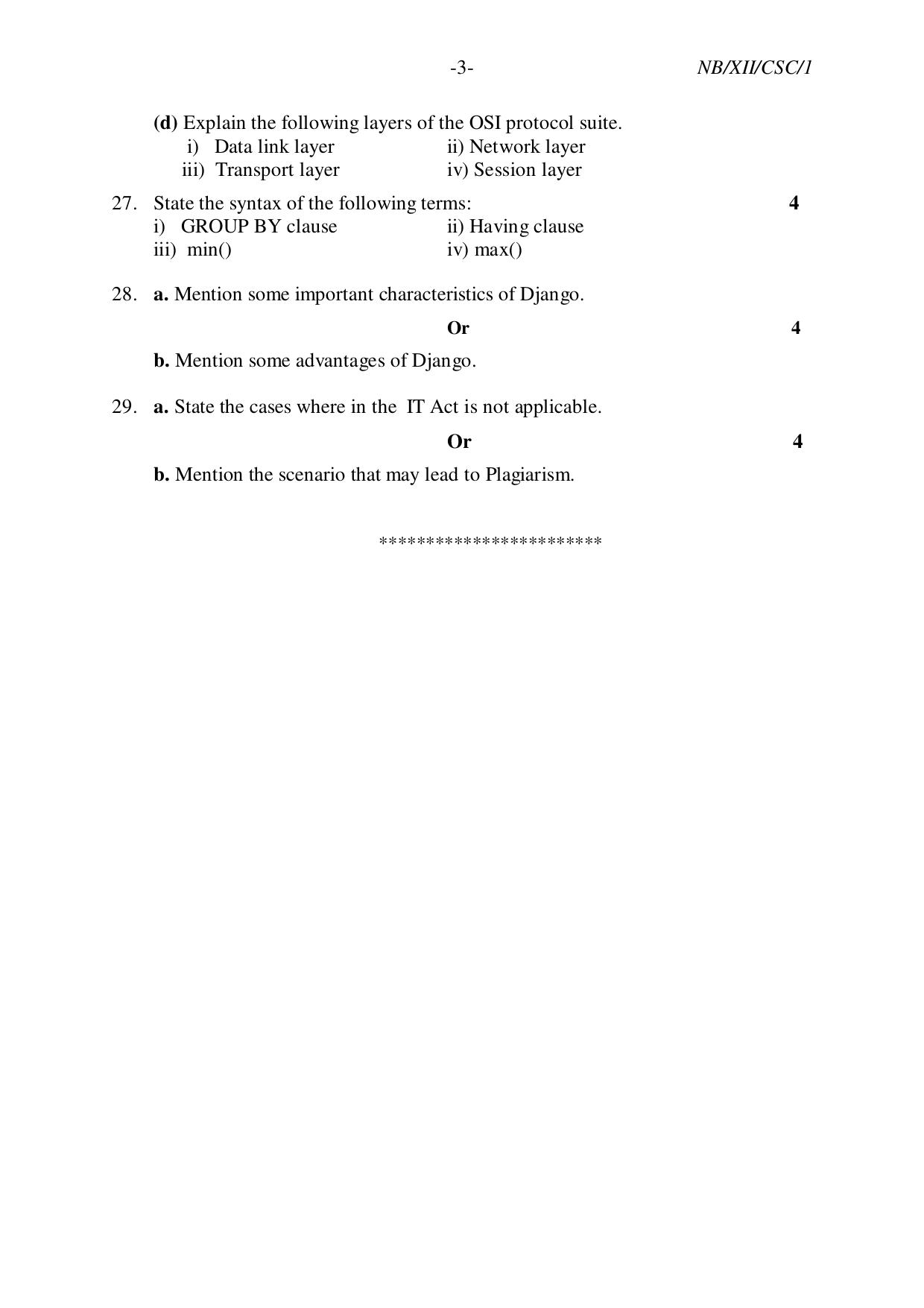 Nagaland Board NBSE Class 12 / HSSLC 2023 Question Paper (All Subjects) - Page 95