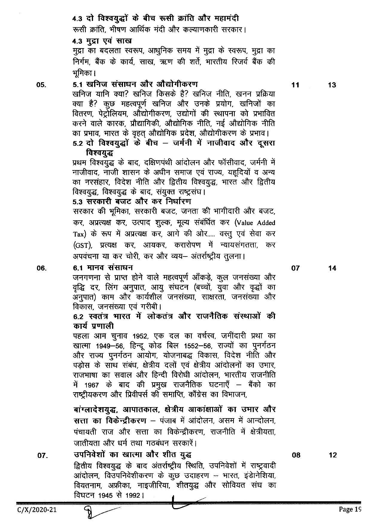 CGBSE Class 10th Syllabus 2021-2022 - Social Science - Page 3