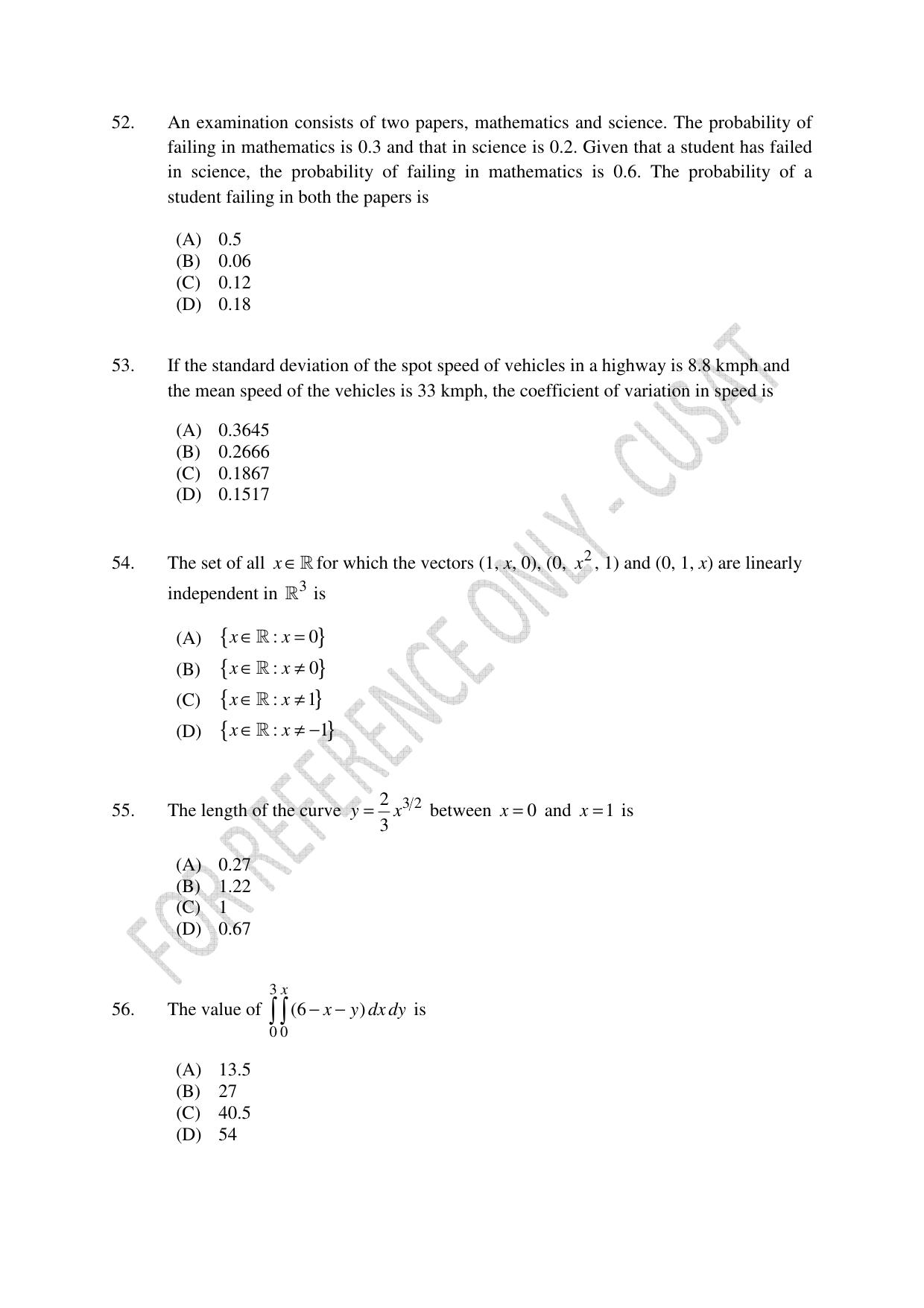 CUSAT CAT 2023 BTECH LET COMBINED Question Paper - Page 13