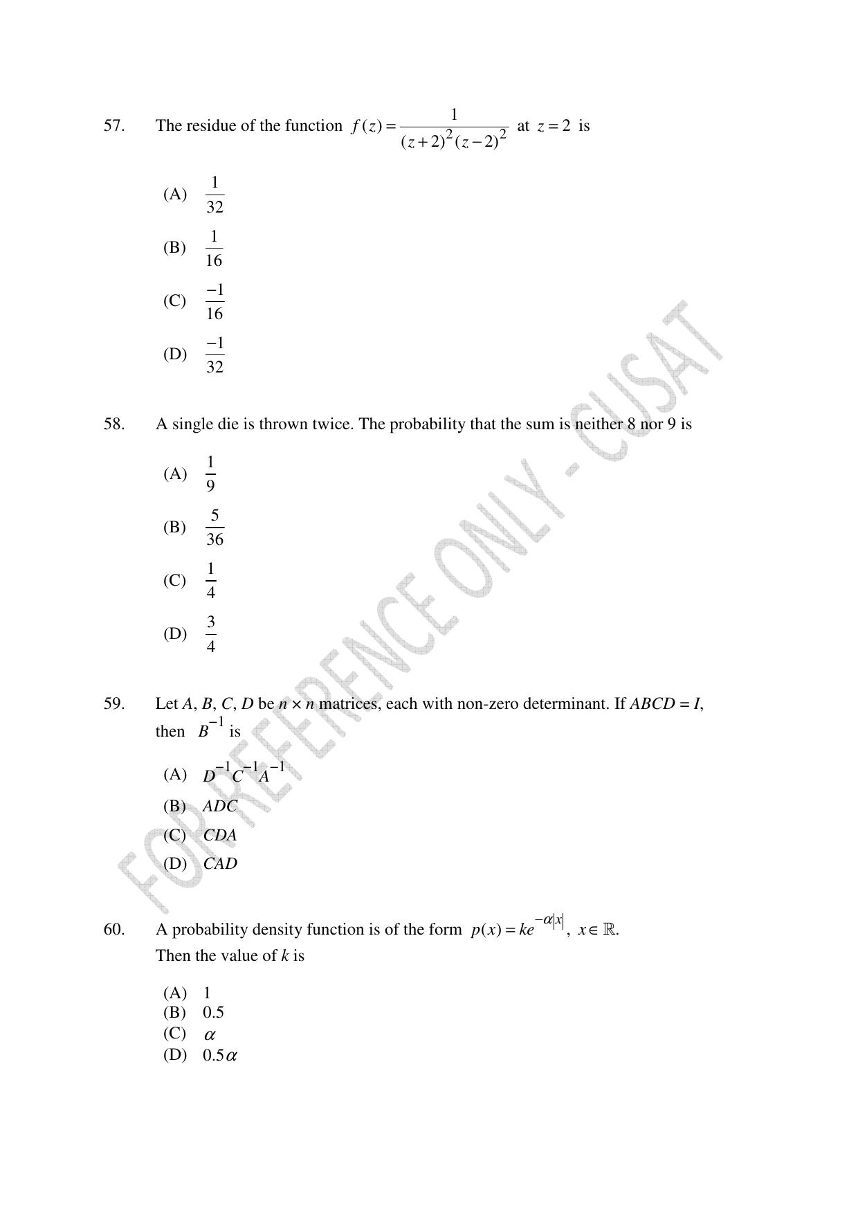 CUSAT CAT 2023 BTECH LET COMBINED Question Paper - Page 14