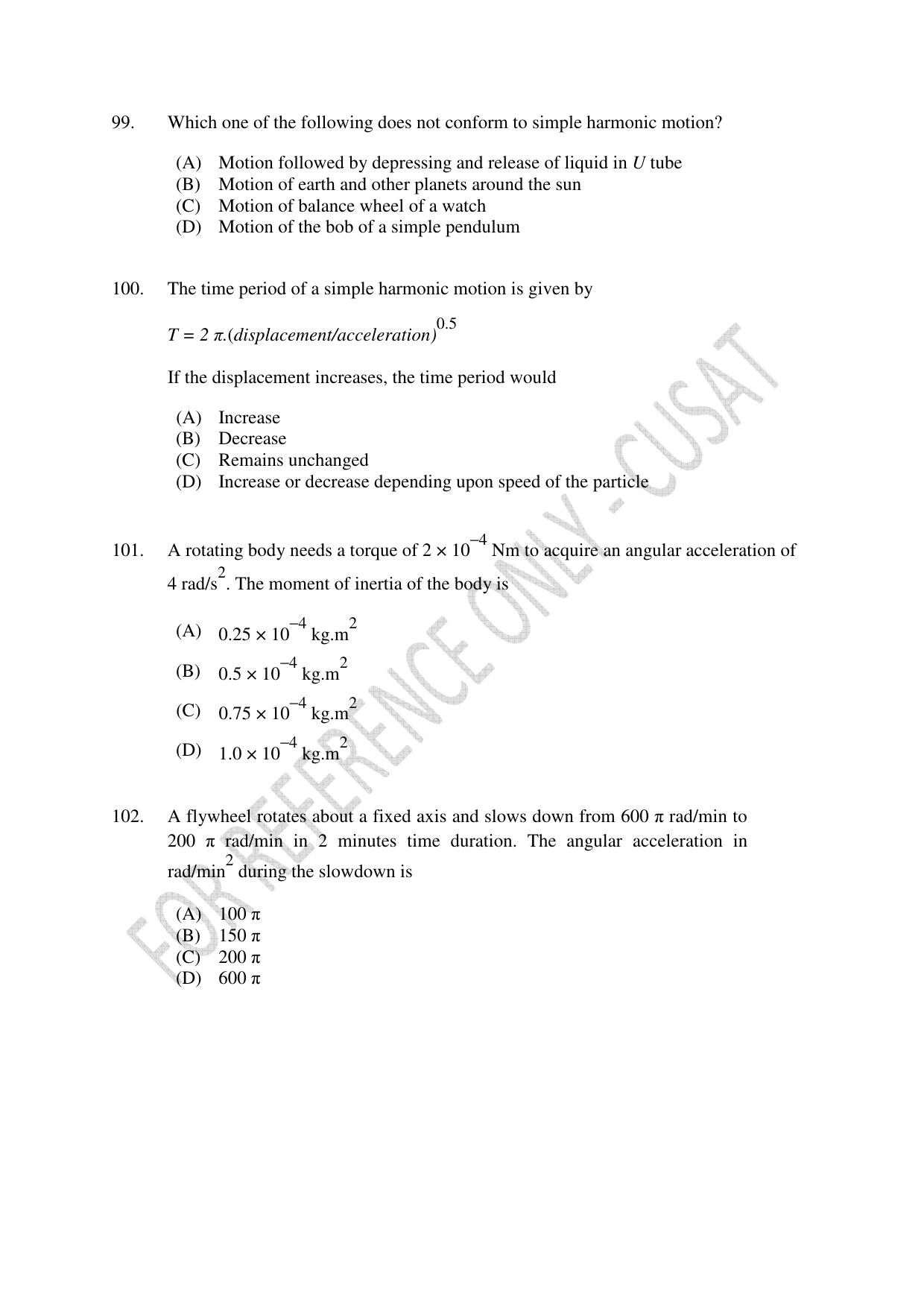CUSAT CAT 2023 BTECH LET COMBINED Question Paper - Page 23