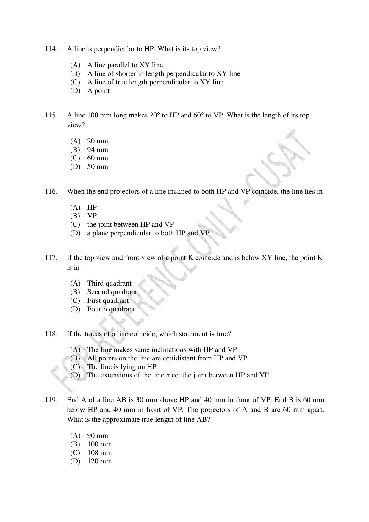 CUSAT CAT 2023 BTECH LET COMBINED Question Paper - Page 26