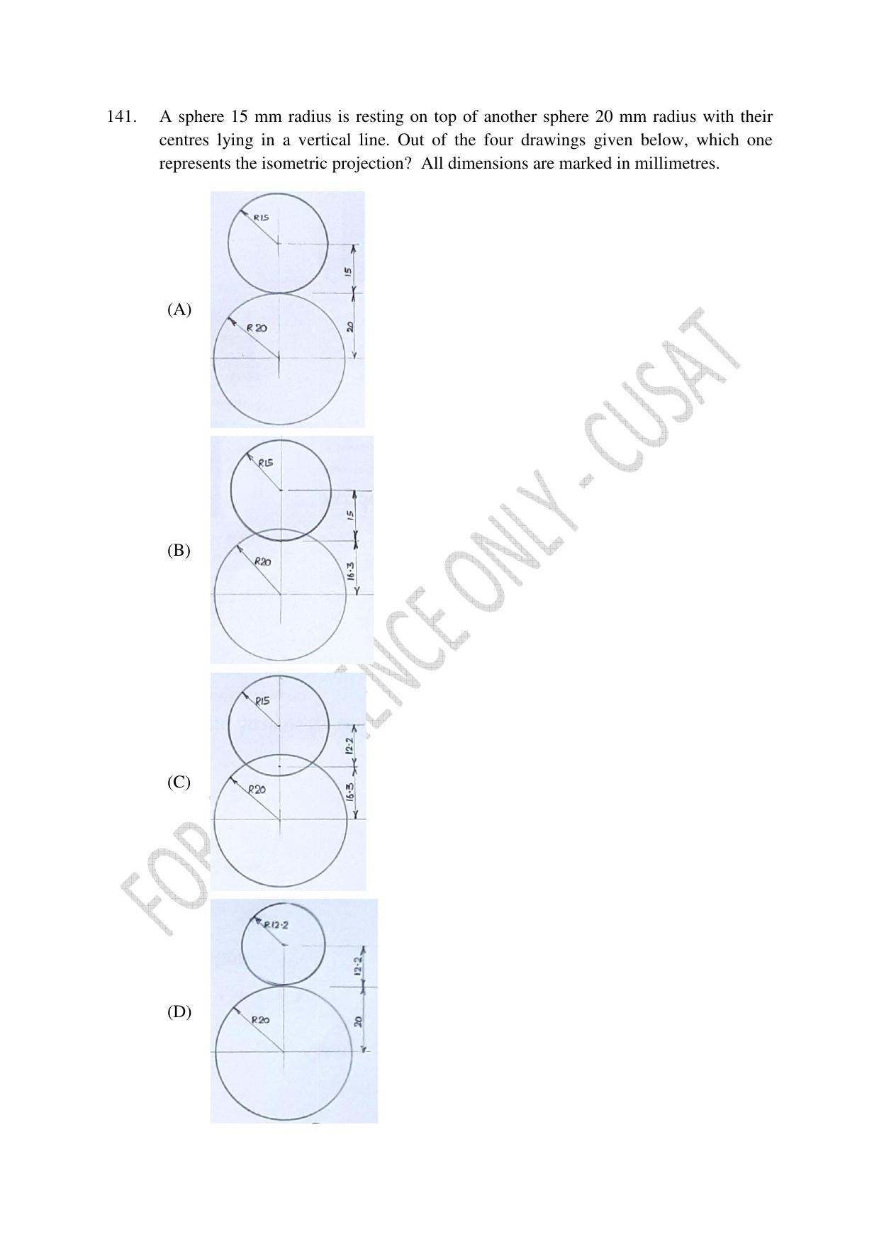 CUSAT CAT 2023 BTECH LET COMBINED Question Paper - Page 33