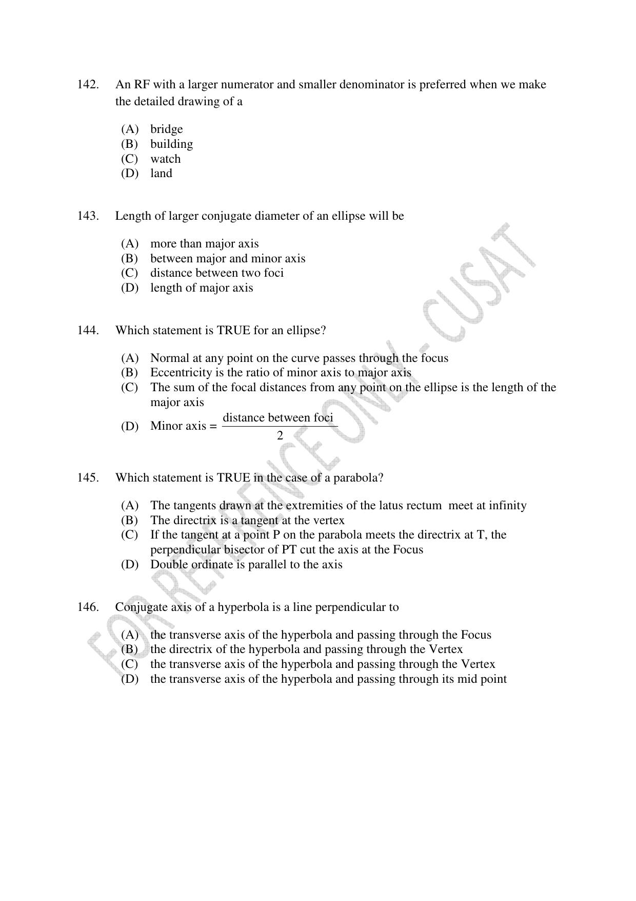 CUSAT CAT 2023 BTECH LET COMBINED Question Paper - Page 34