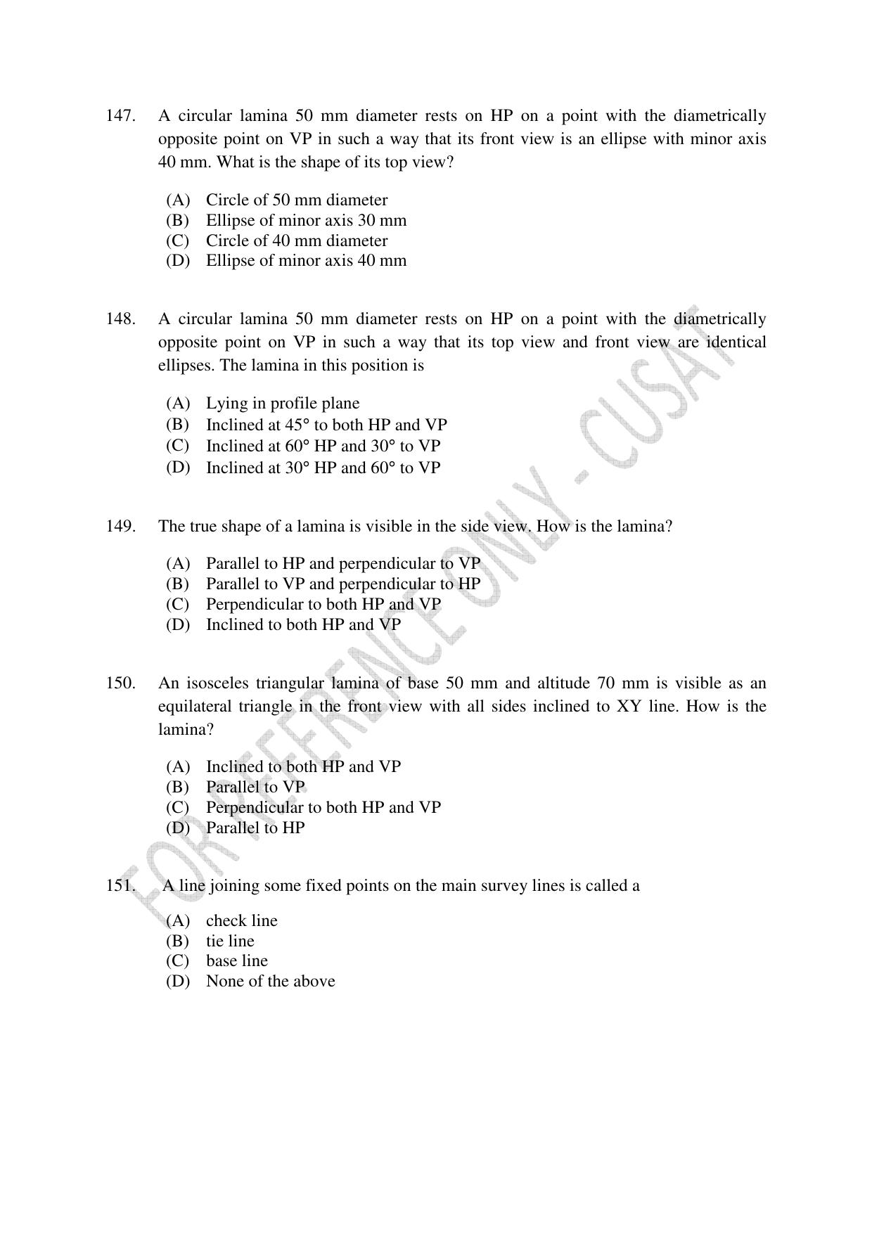 CUSAT CAT 2023 BTECH LET COMBINED Question Paper - Page 35