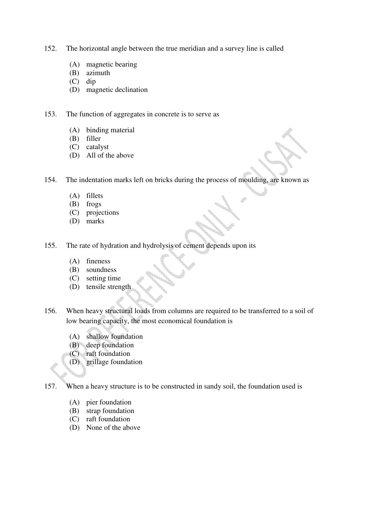 CUSAT CAT 2023 BTECH LET COMBINED Question Paper - Page 36