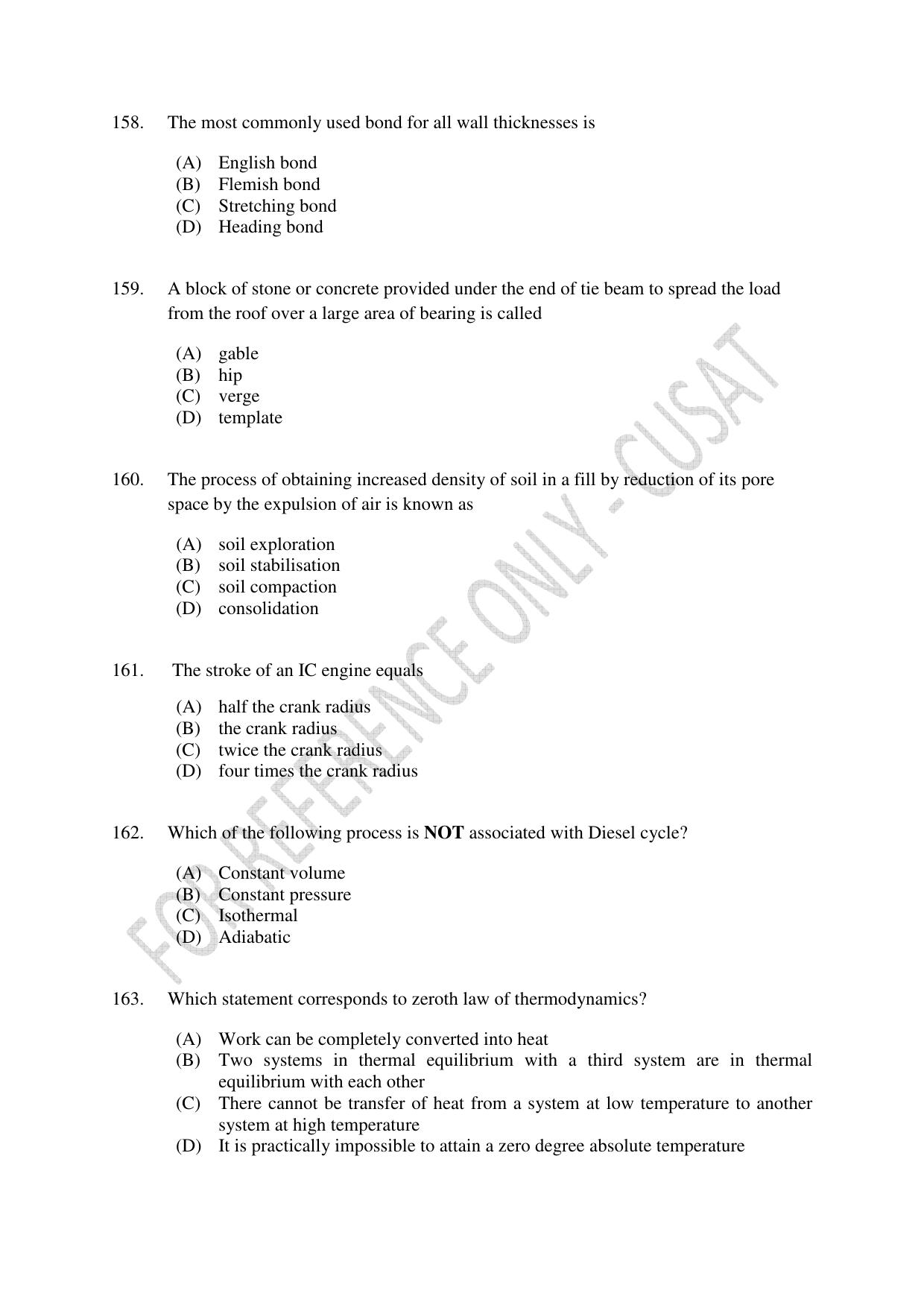 CUSAT CAT 2023 BTECH LET COMBINED Question Paper - Page 37