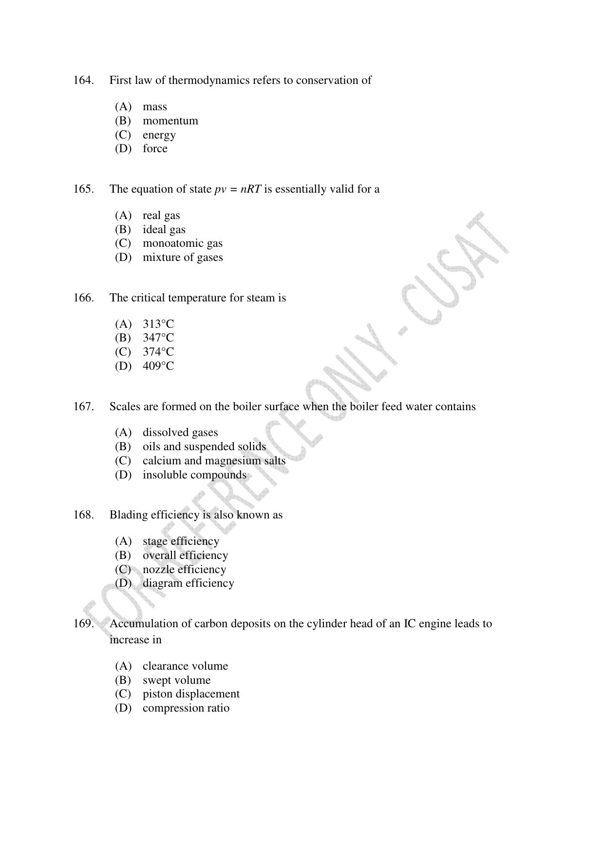 CUSAT CAT 2023 BTECH LET COMBINED Question Paper - Page 38