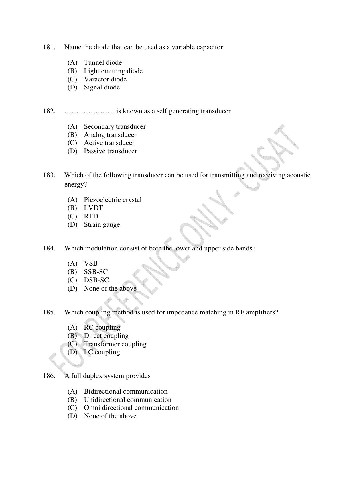 CUSAT CAT 2023 BTECH LET COMBINED Question Paper - Page 41