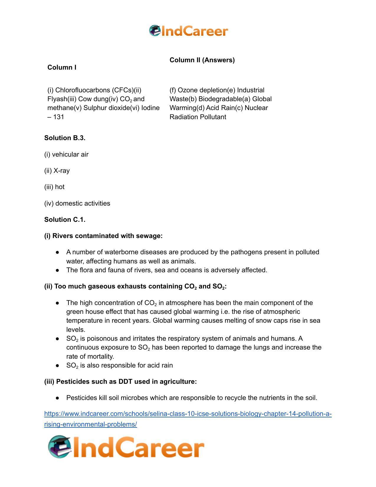 Selina Class 10 ICSE Solutions Biology : Chapter 14- Pollution- A Rising Environmental Problems - Page 3