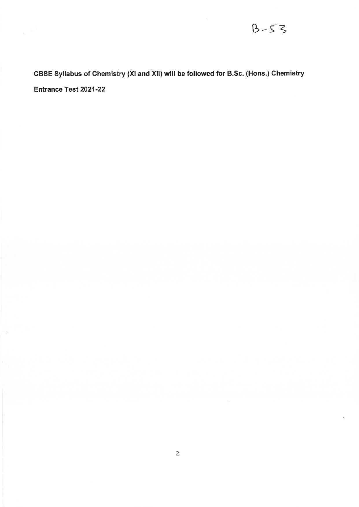 JMI Entrance Exam B53-B.Sc. (Hons) (Physics) Syllabus - Page 1