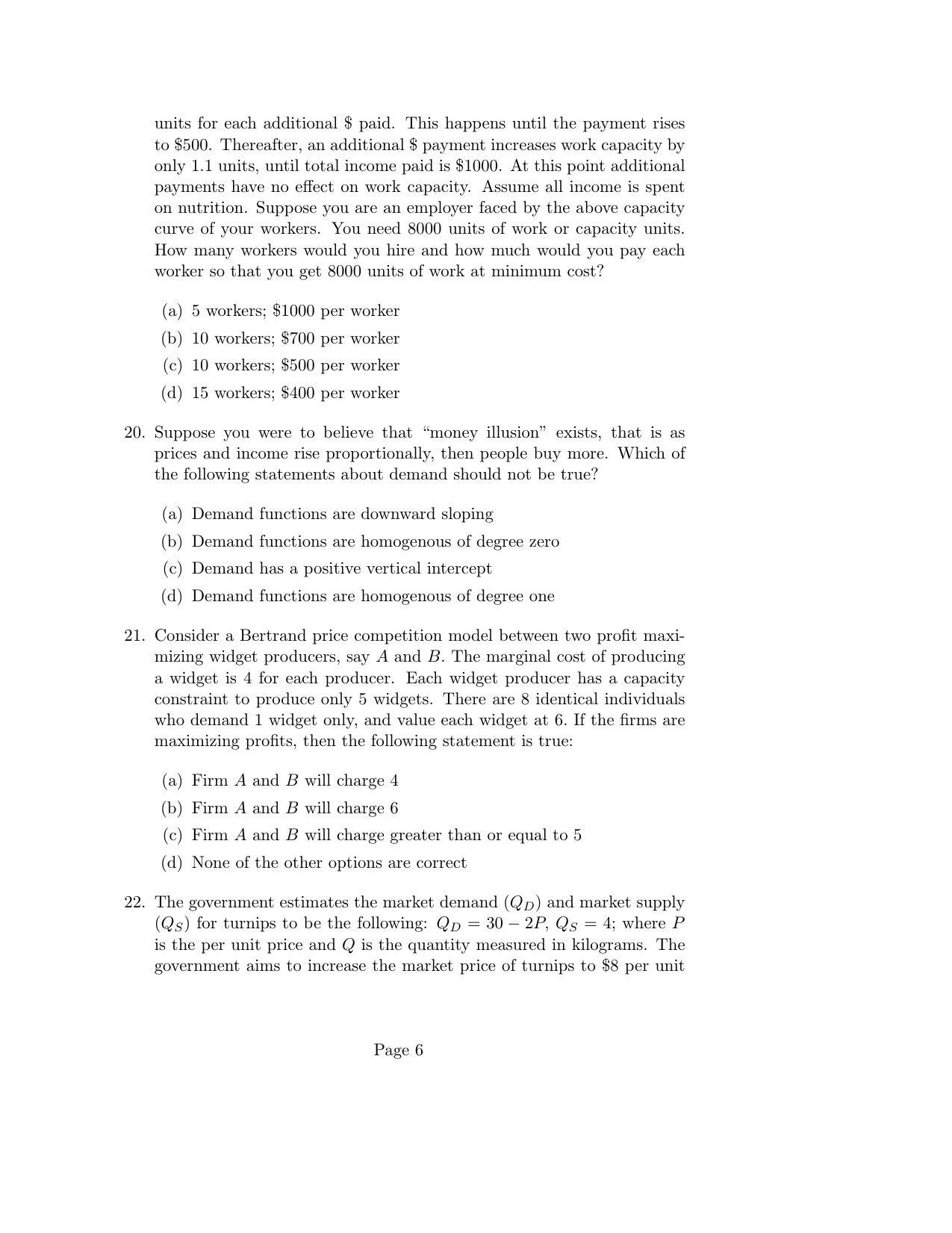 ISI Admission Test M.S.(QE) PEA 2020 Sample Paper - Page 6