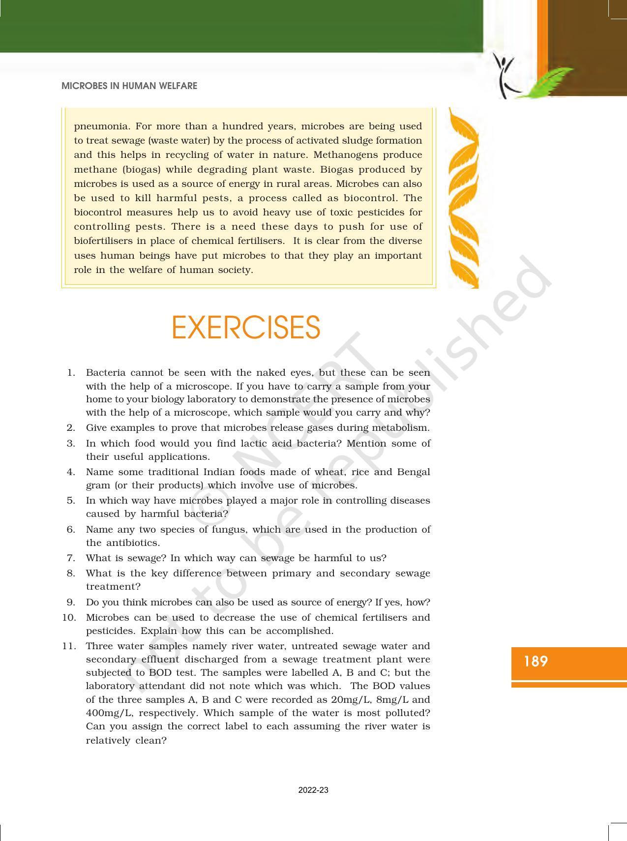 NCERT Book for Class 12 Biology Chapter 10 Microbes in Human Welfare - Page 11