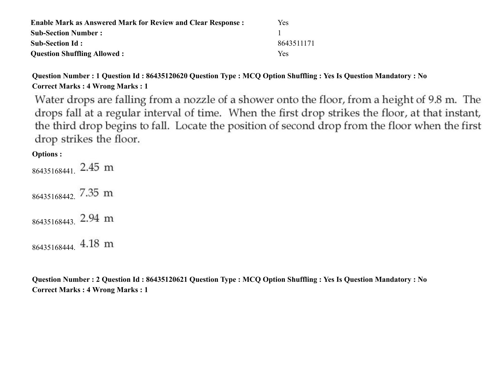 JEE Mains 2021: BTech (Shift 2) 27-08-2021 Question Paper - Page 2