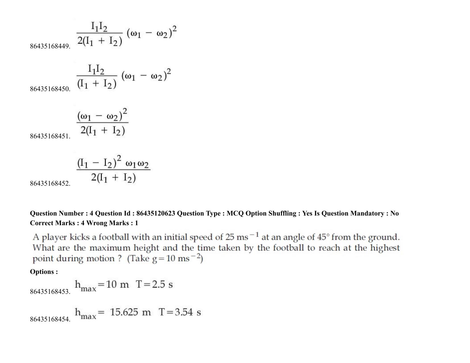 JEE Mains 2021: BTech (Shift 2) 27-08-2021 Question Paper - Page 4
