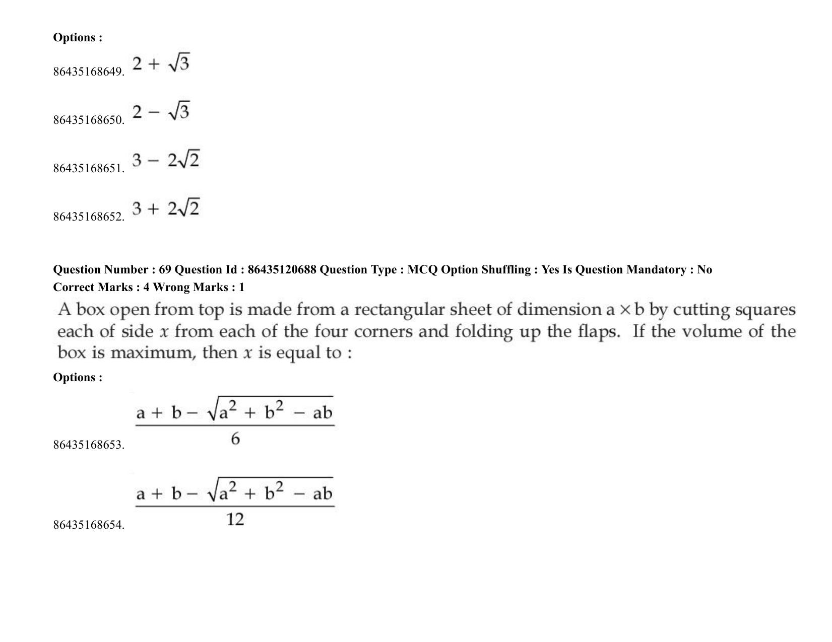 JEE Mains 2021: BTech (Shift 2) 27-08-2021 Question Paper - Page 54